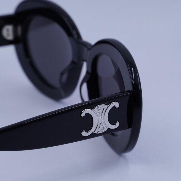 Celine Celine CL40312U TRIOMPHE 01A Sunglasses Shiny Black Oval Size ONE SIZE - 9 Thumbnail