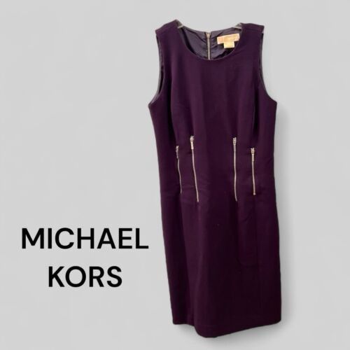 Michael Kors Beautiful Michael Kors Purple Zipper Accent Knit Sheath Dres Size M / US 6-8 / IT 42-44 - 1 Thumbnail