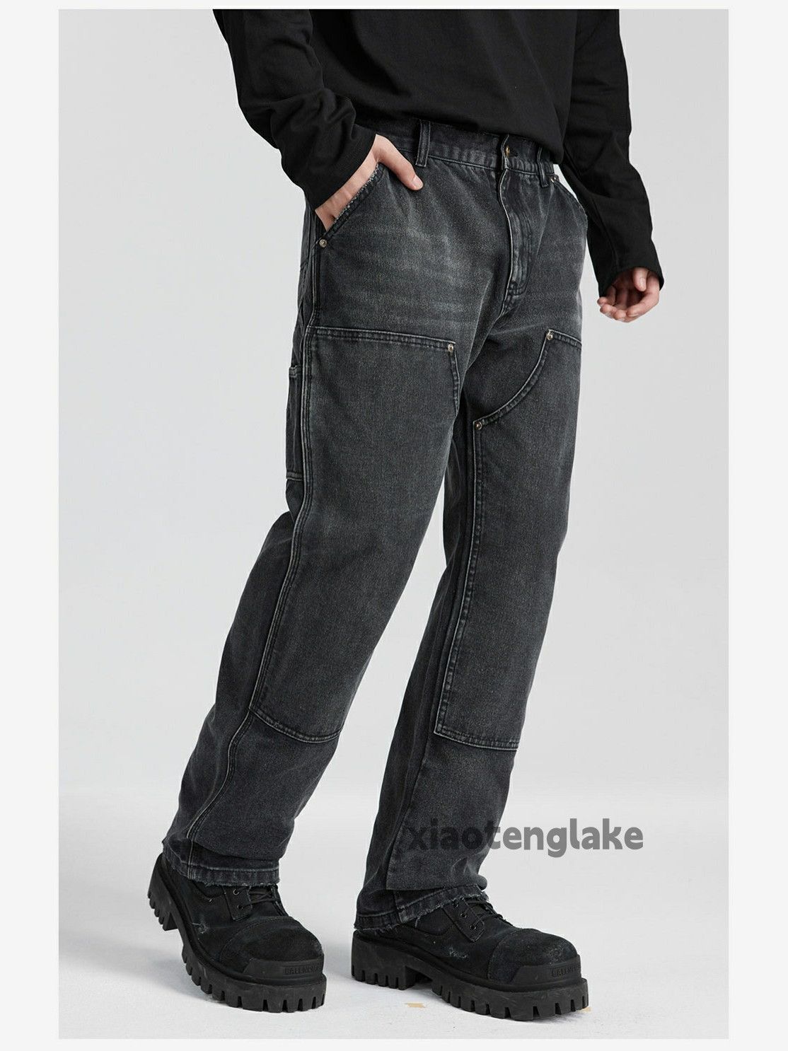 Jean × Vintage washed faded cleanfit yuppie carpenter cargo jeans Size US 36 / EU 52 - 1 Thumbnail