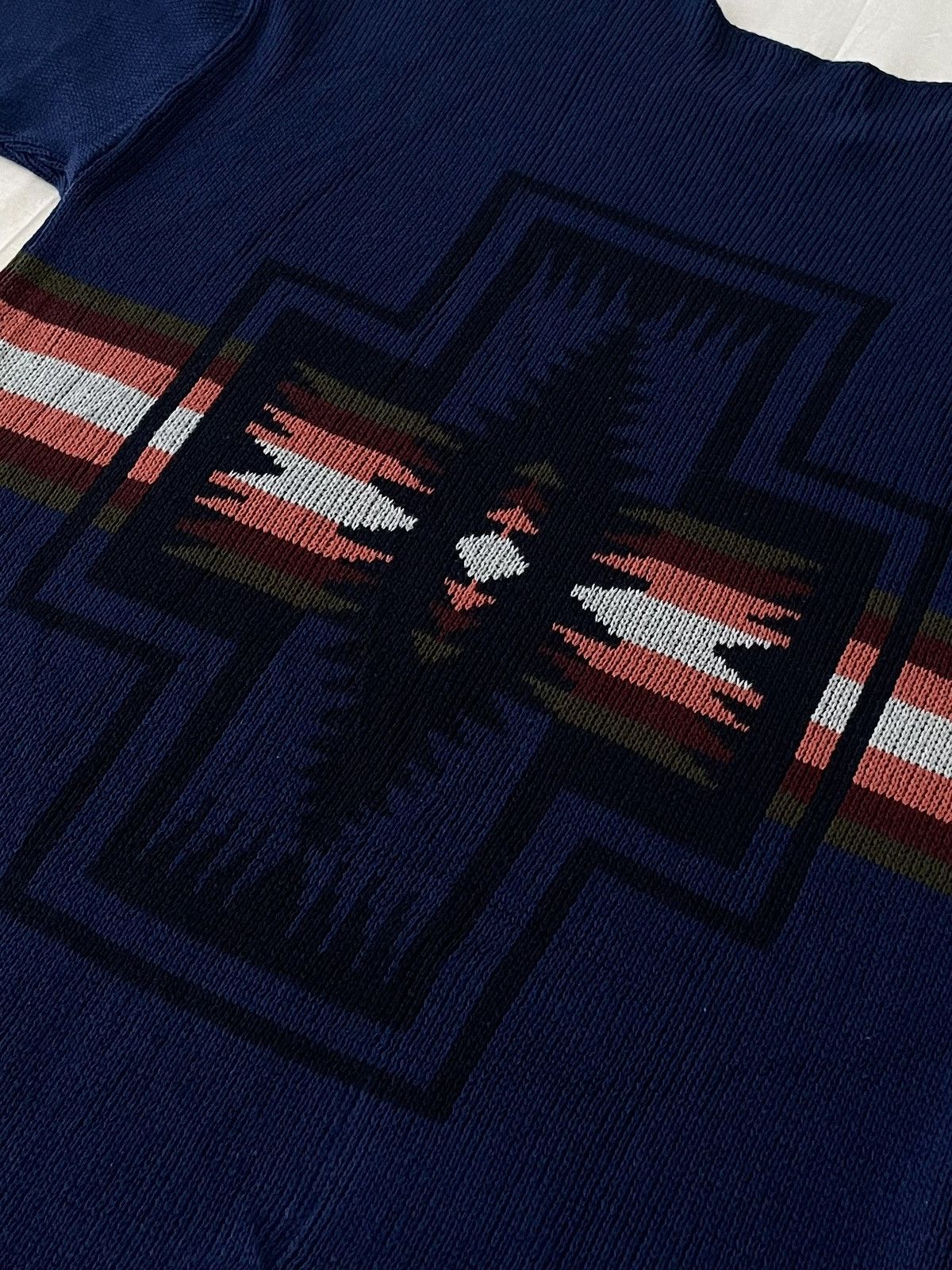 Pendleton Pendleton Harding Cotton Sweater Aztec Motif in Indigo Size US L / EU 52-54 / 3 - 9 Thumbnail