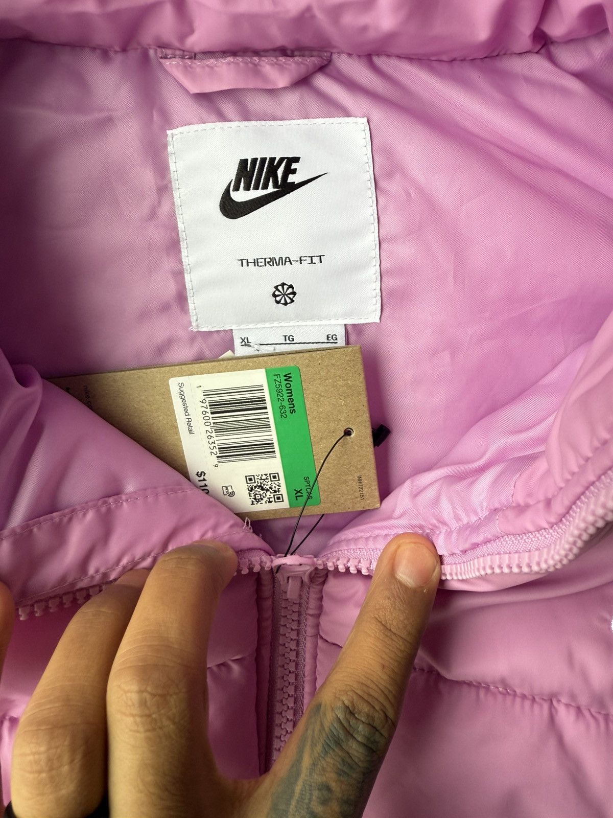Nike Nike Puffer Vest Womens XL Therma Fit Jacket Pink Brand New Size XL / US 12-14 / IT 48-50 - 2 Thumbnail