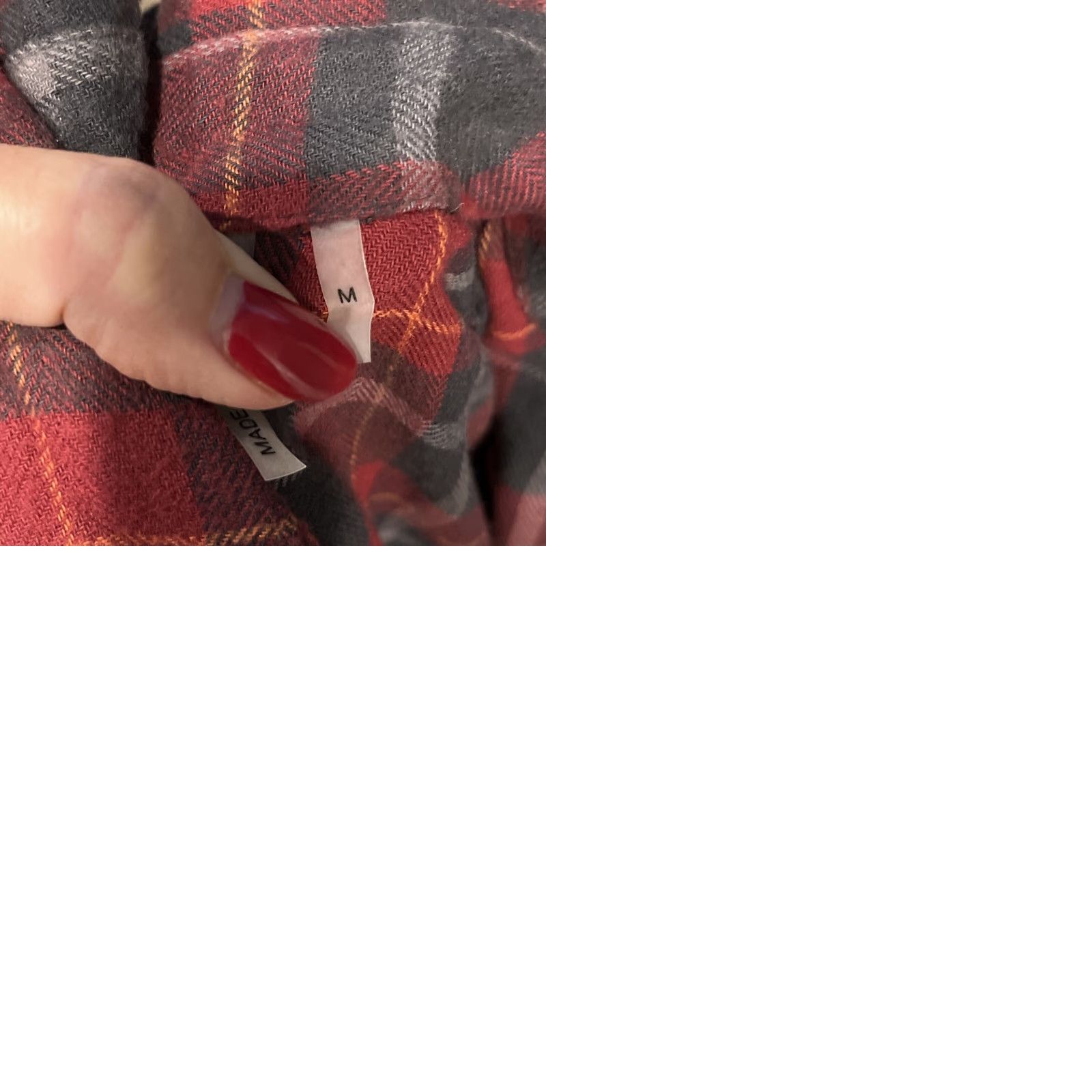 Soft Surroundings Soft Surroundings Shirt Women M Red Plaid Flannel Button-Up Long Sleeve Bling Hem Beads Collared Tunic Casual Fall Winter Boho Size M / US 6-8 / IT 42-44 - 10 Thumbnail