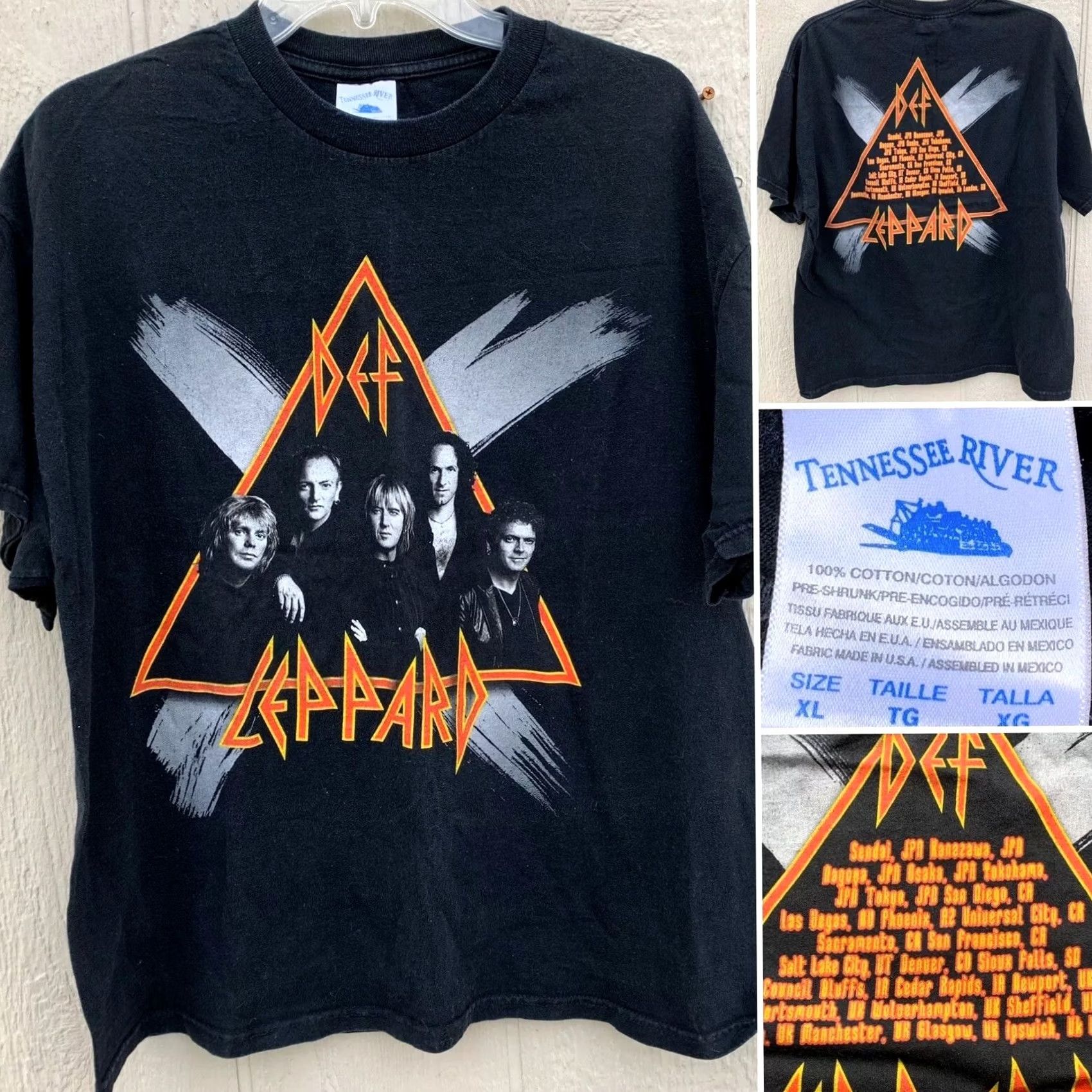 Vintage VINTAGE Def Leppard Tour T Shirt Concert Tee Band XL Black Cotton Graphic Print Mens Size US XL / EU 56 / 4 - 3 Thumbnail