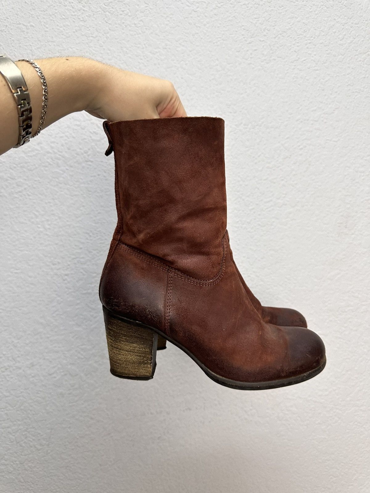 A.S.98 Lavorazione Artigiana Red Suede Leather Boots Women’s 37 Size US 7 / IT 37 - 9 Thumbnail