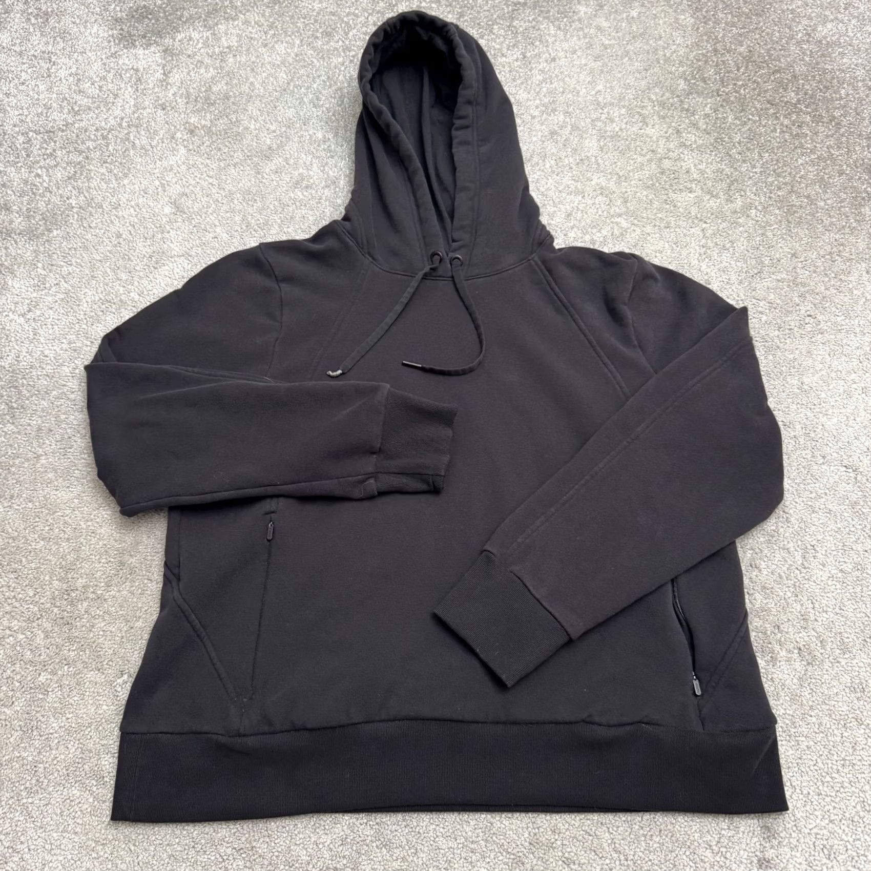 Athleta Athleta Hoodie Mens XL Black Pullover Zip Pockets Sweatshirt Raglan Sleeve All Seasons Casual Activewear Sports Athleisure Logo Zipper Size XL / US 12-14 / IT 48-50 - 2 Thumbnail