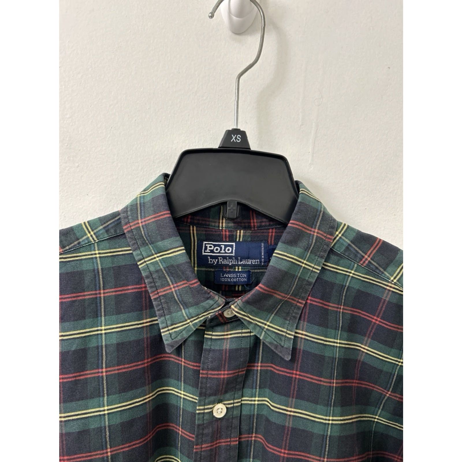 Polo Ralph Lauren VTG Polo Ralph Lauren Langston Shirt Mens L Green Plaid Button-Down L/S, Embroidered Crest, Classic Fit Size US L / EU 52-54 / 3 - 5 Thumbnail