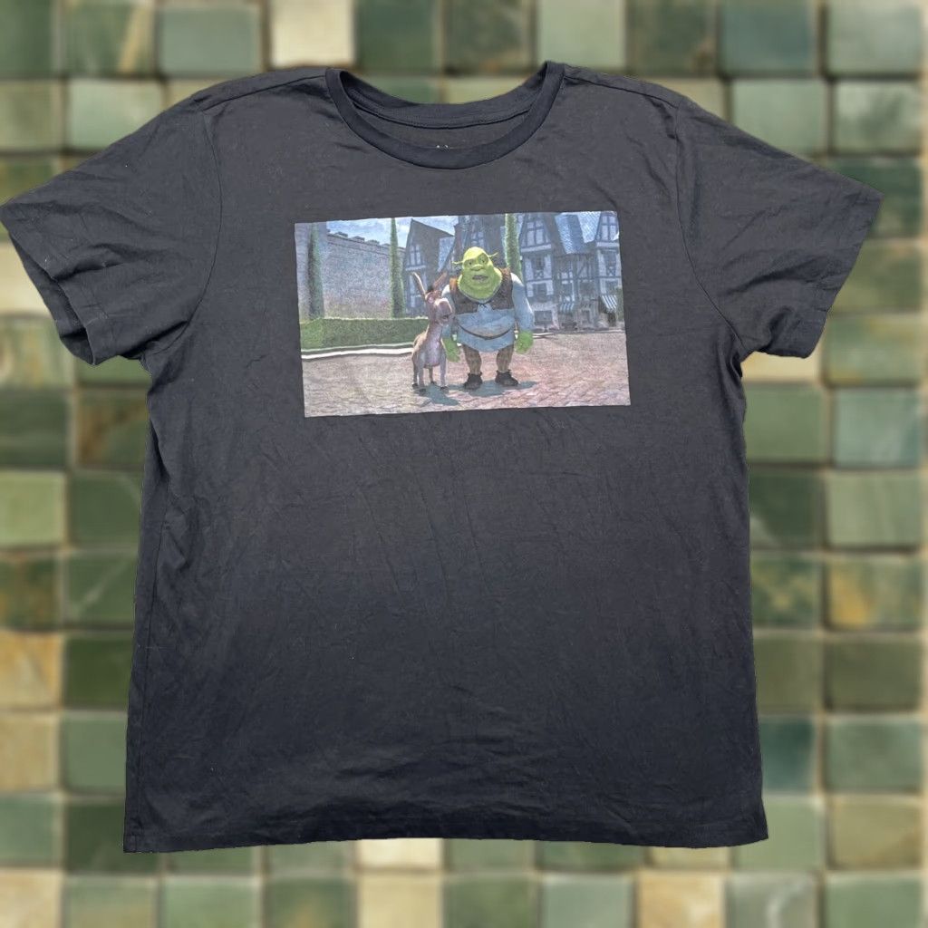 Shrek T-Shirt Men's 2X Black DreamWorks Dad Film Streetwear Y2K Gag Comedy Skate Movie Graphic Print