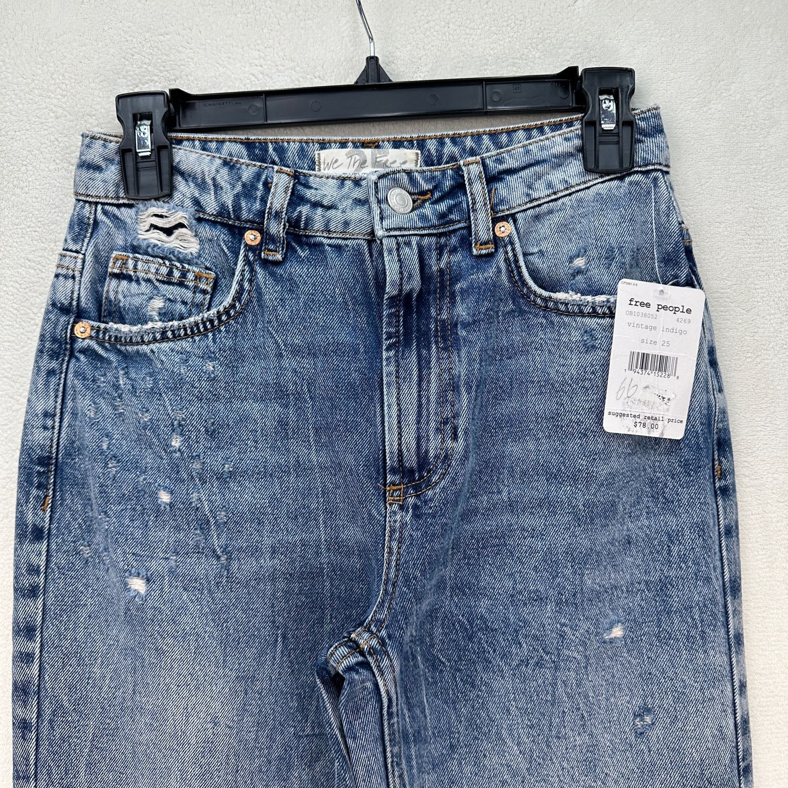 Free People FREE PEOPLE SIZE 25 DAKOTA STRAIGHT LEG JEAN MEDIUM WASH 0B1 Size 25" / US 0 / IT 36 - 2 Thumbnail