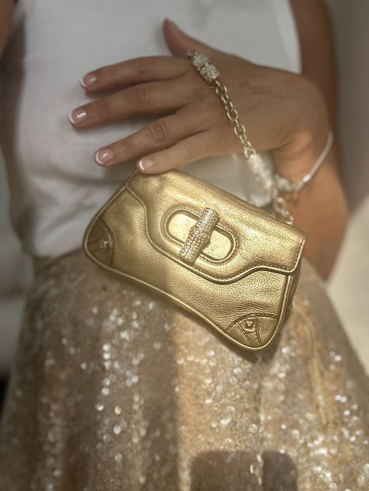 Gucci Vintage bronze pursewiyh swarovskichsin Size ONE SIZE - 12 Thumbnail