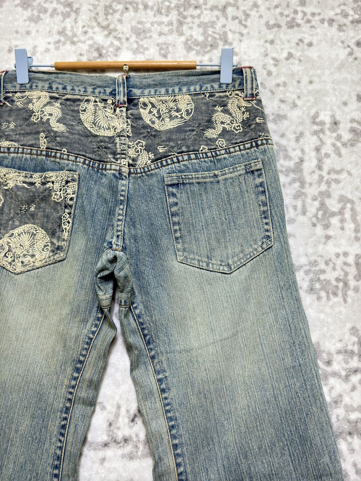 Hysteric Glamour Vintage Japan Dragon Tattoo Fabric Patch Muddy Wash Size US 30 / EU 46 - 10 Thumbnail