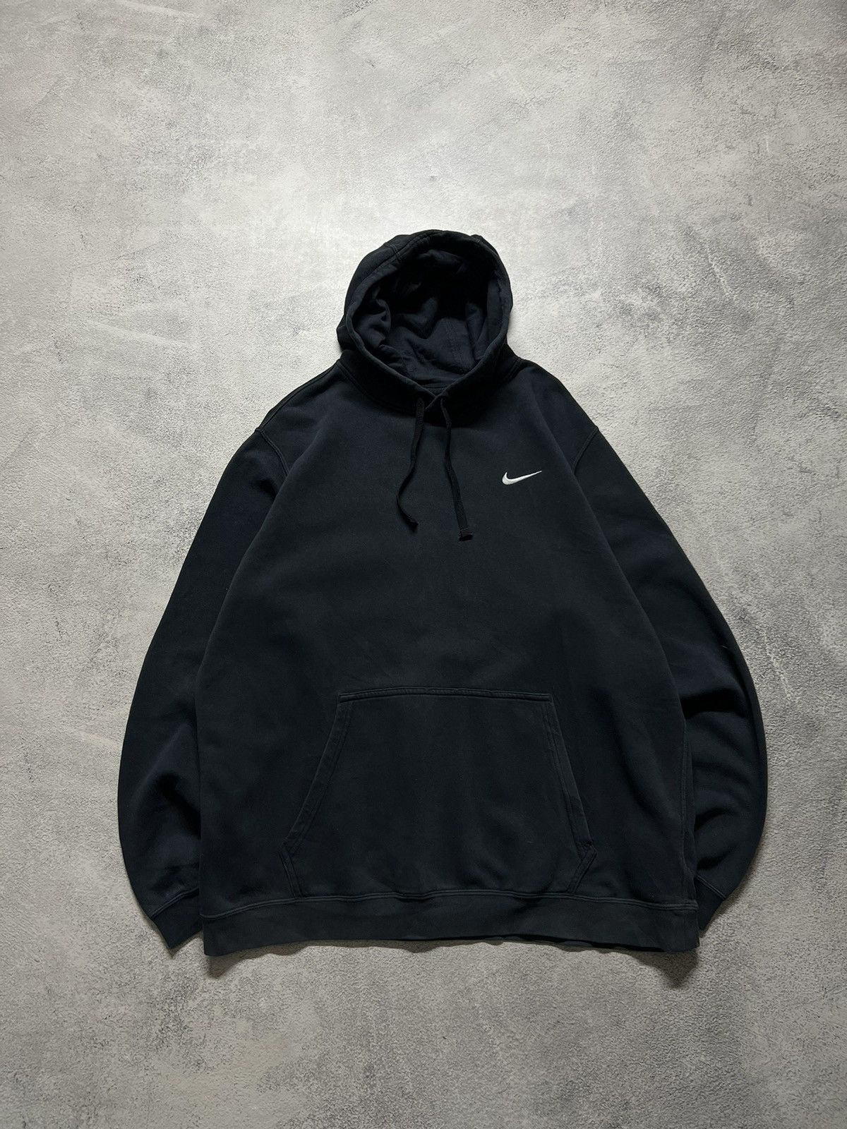 Nike × Vintage Vintage Y2k Nike 🖤 Mini Swoosh Blank Basic Hoodie 00’s Size US XL / EU 56 / 4 - 2 Thumbnail