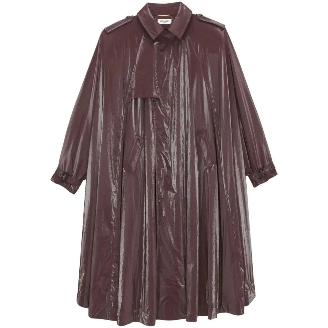 Saint Laurent Paris o1rshd1 Trench Cape in Nylon Coat in Burgundy Size US L / EU 52-54 / 3 - 1 Thumbnail