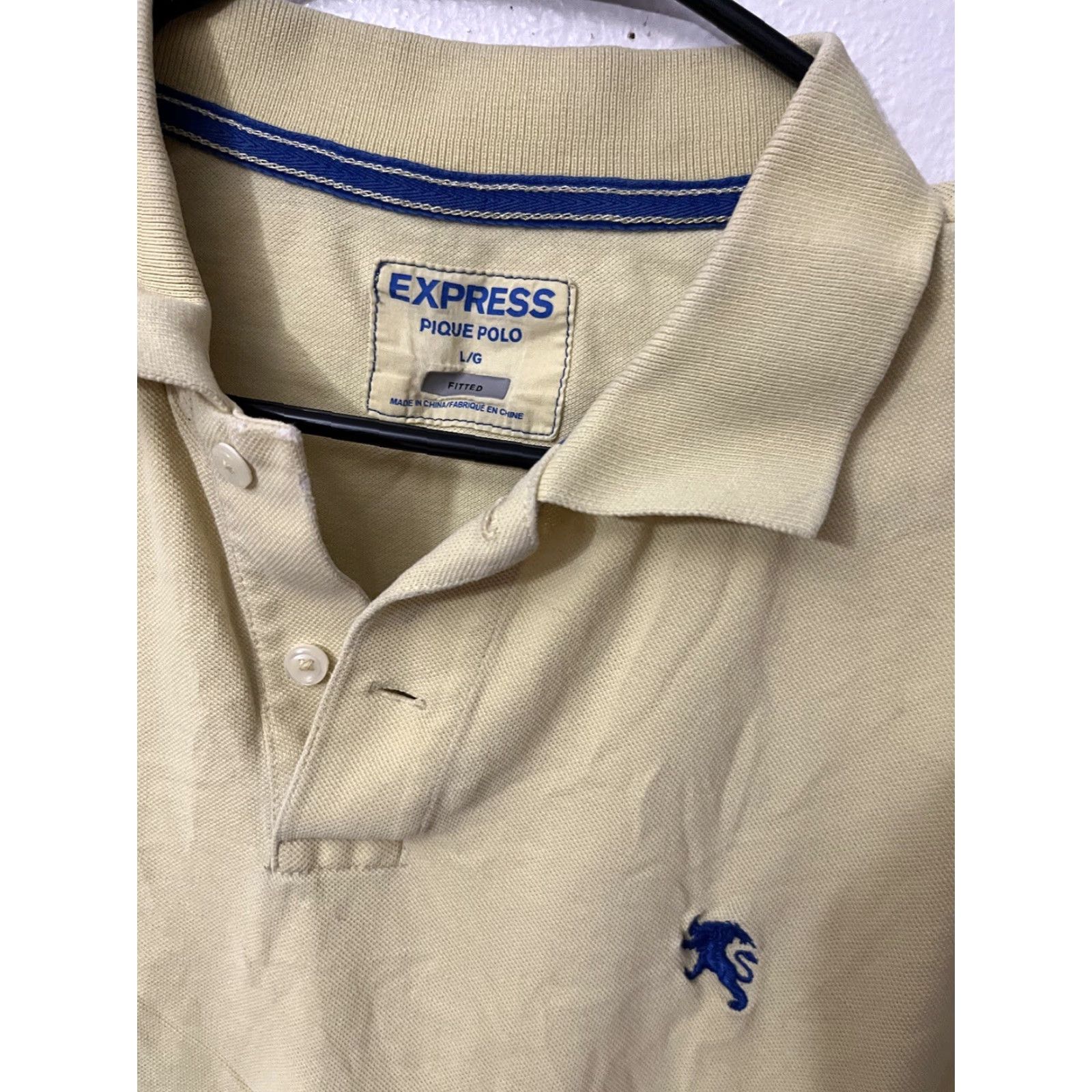 Express EXPRESS Shirt Polo Mens Large Yellow Short Sleeve Pique Logo Modern Fit 90s or 2000s Style Mens Size US L / EU 52-54 / 3 - 3 Thumbnail