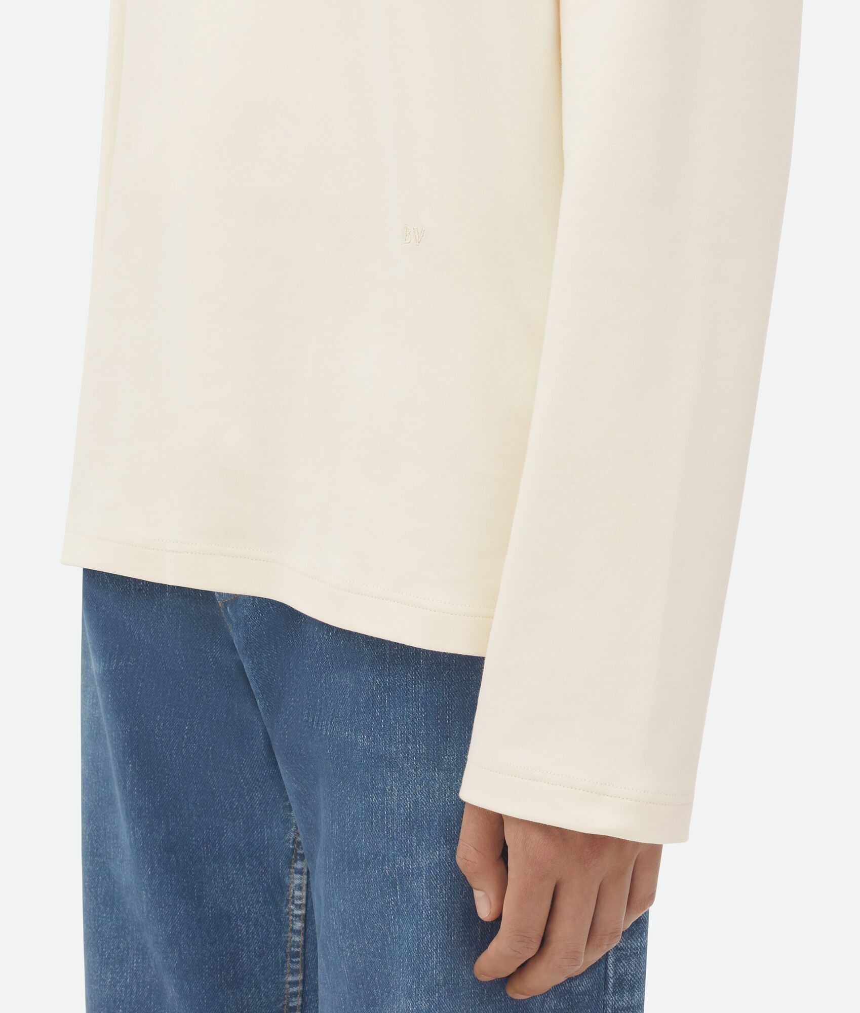 Bottega Veneta o1loc1c0325 773594 Fluid Jersey T-Shirt in Chalk Size US M / EU 48-50 / 2 - 5 Thumbnail