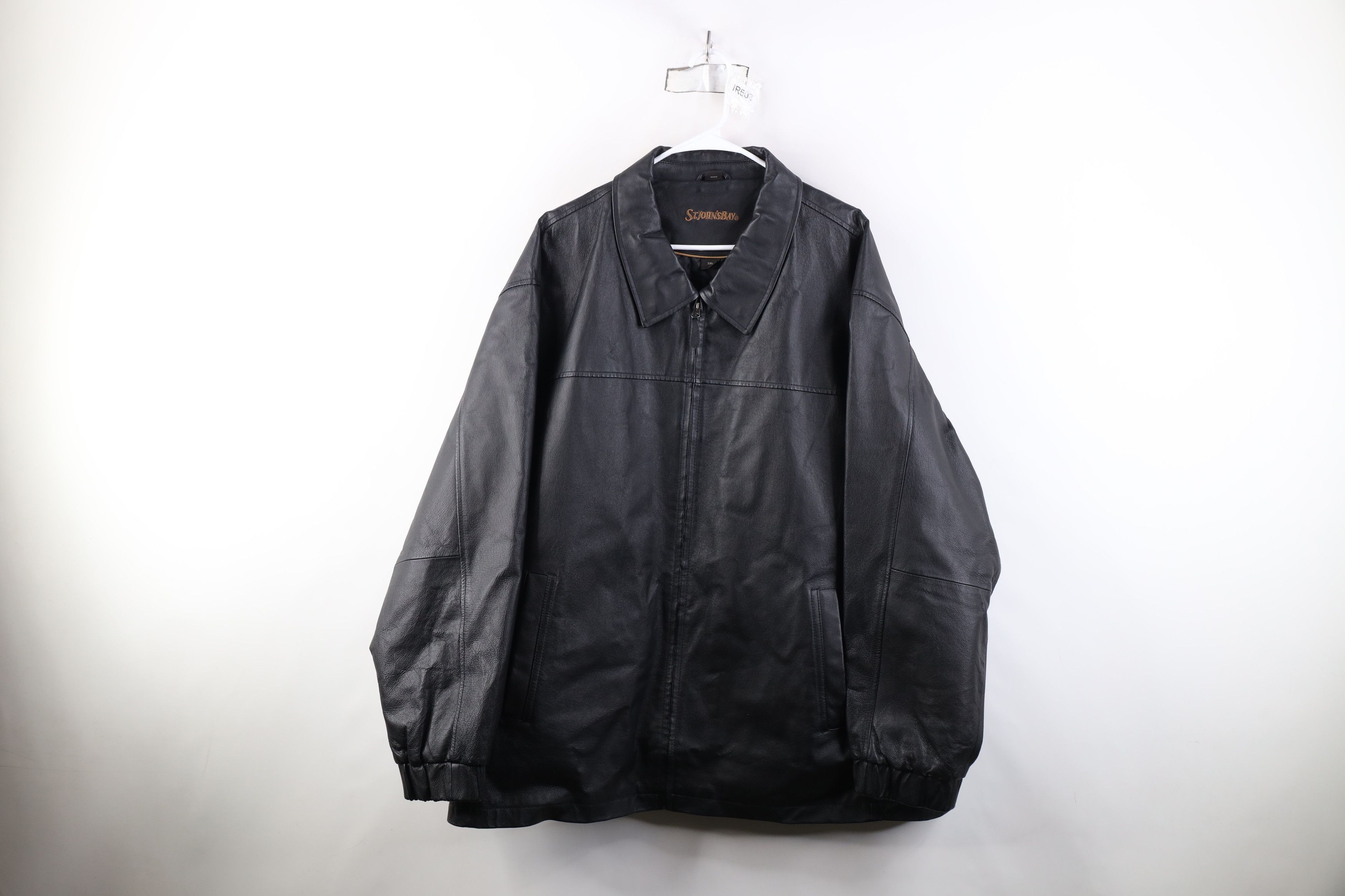 Vintage Vintage 90s Streetwear Quilted Leather Full Zip Jacket Black Size US XXL / EU 58 / 5 - 1 Thumbnail
