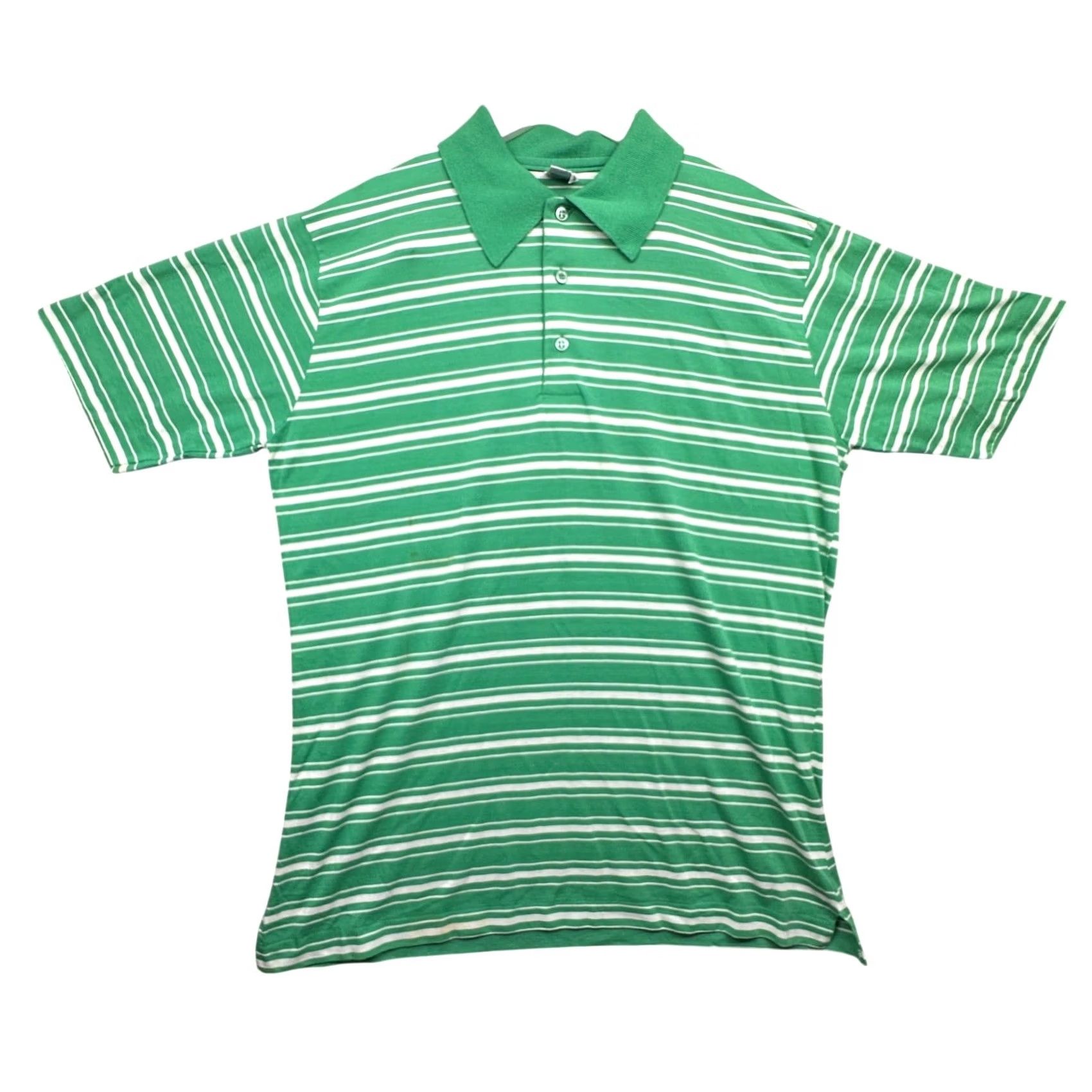 Vintage VINTAGE The Sun Beater Deans Polo Shirt Mens XL Striped Green Hong Kong Polo Shirt XL Mens Green Deans 80s Size US XL / EU 56 / 4 - 2 Thumbnail