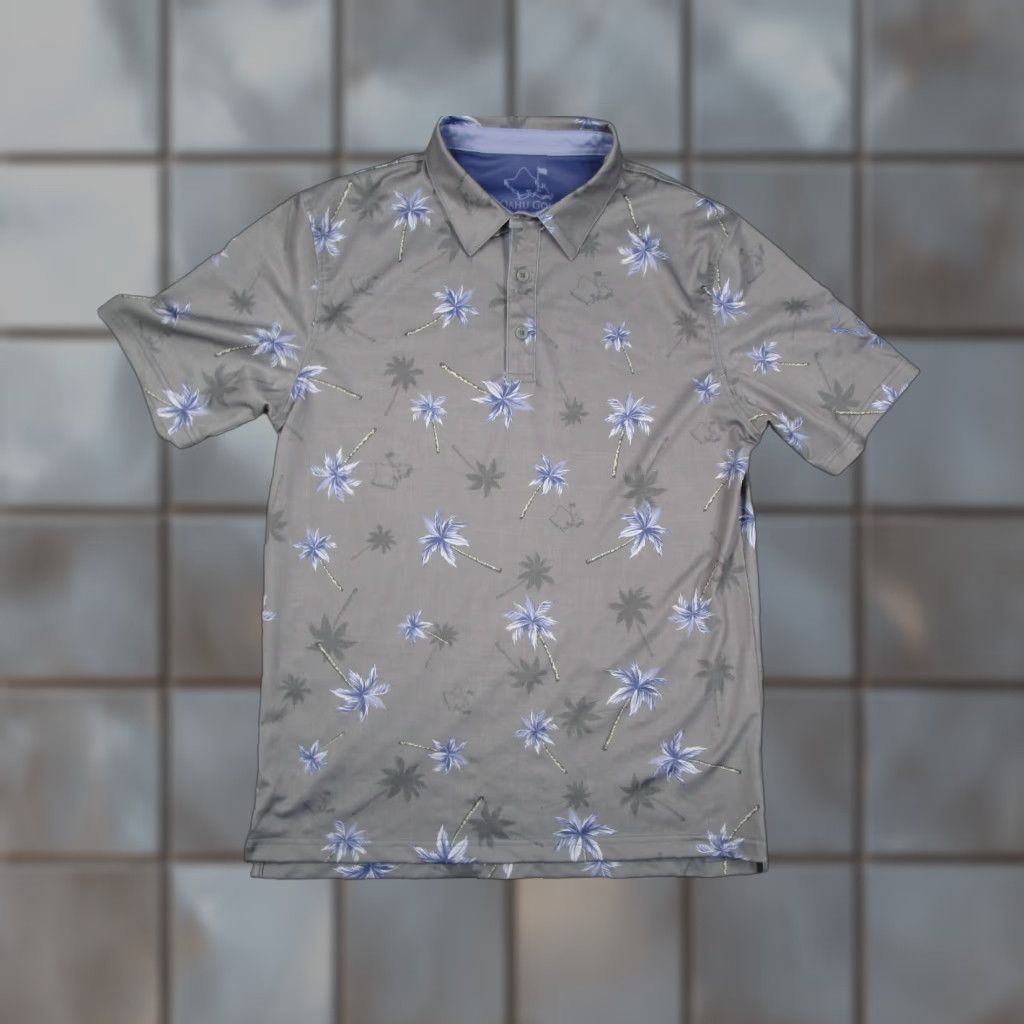Vintage Oahu Golf Shirt Mens Small Gray Floral Performance Aloha Hawaii UPF 50 Size US S / EU 44-46 / 1 - 1 Thumbnail