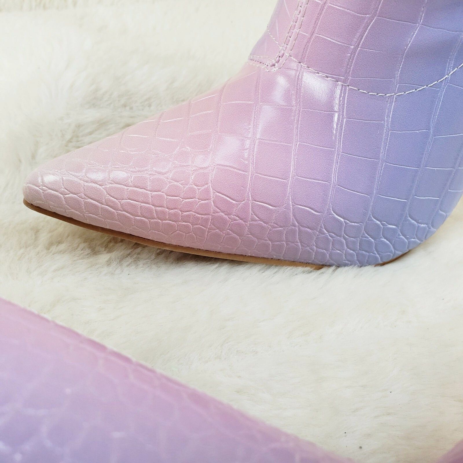 Other Roxy Pink Lilac Pointy Toe Slim Stiletto Heel Sexy Ankle Boo Size US 7.5 / IT 37.5 - 7 Thumbnail