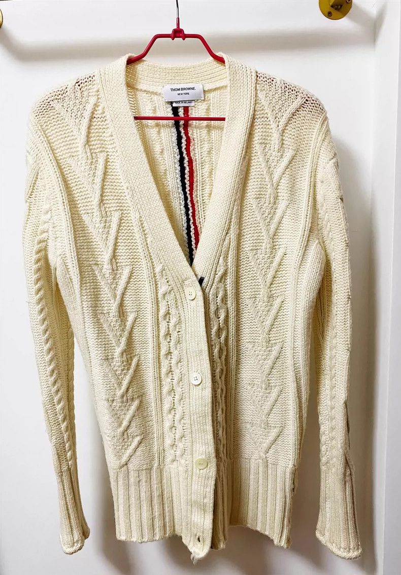 Thom Browne Thom Browne Creamy wool sweater Size US XXS / EU 40 - 1 Thumbnail