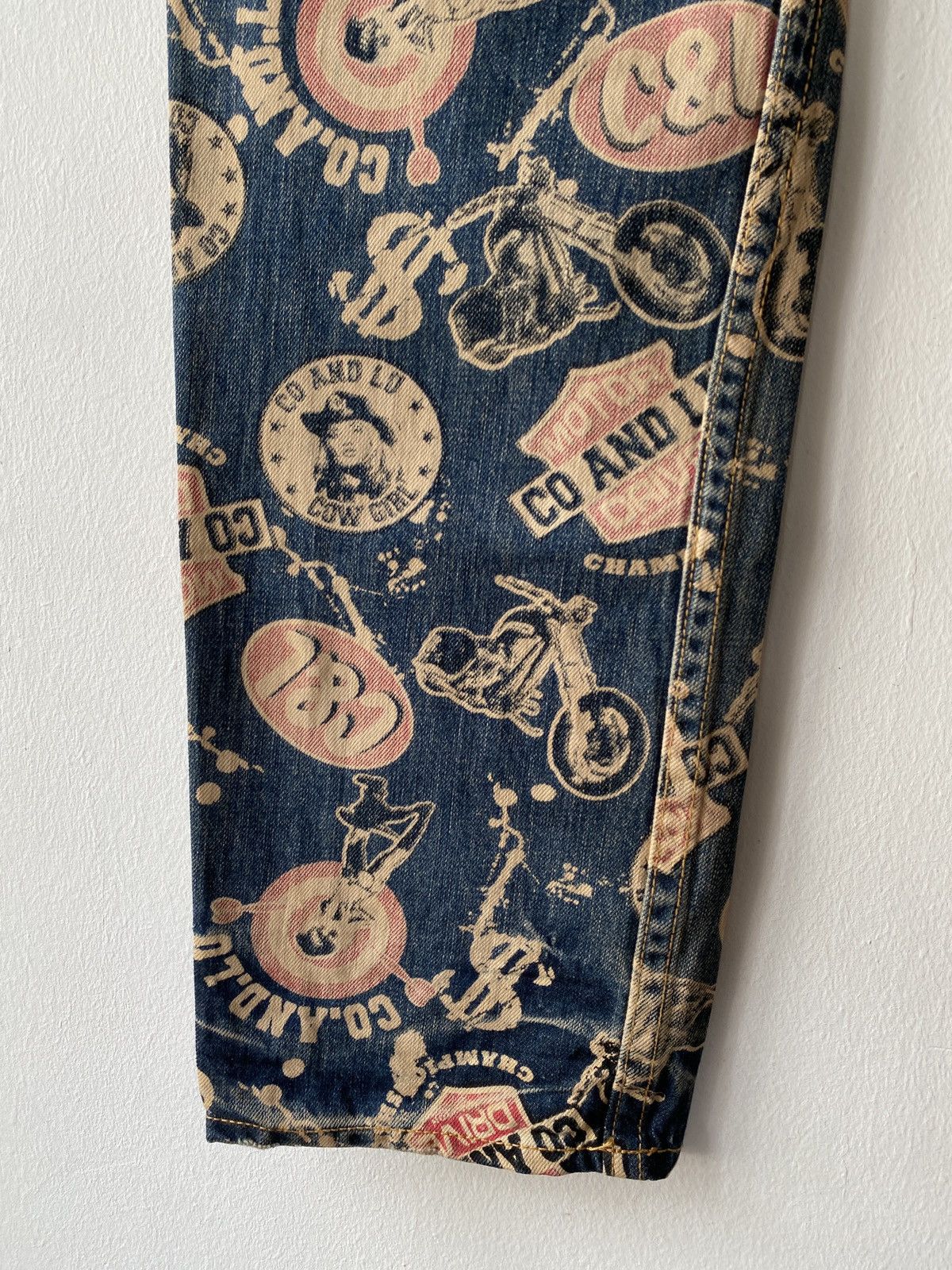 Hysteric Glamour × Japanese Brand Japanese Brand Co & Lu Fullprint Design Denim Size US 29 - 11 Thumbnail