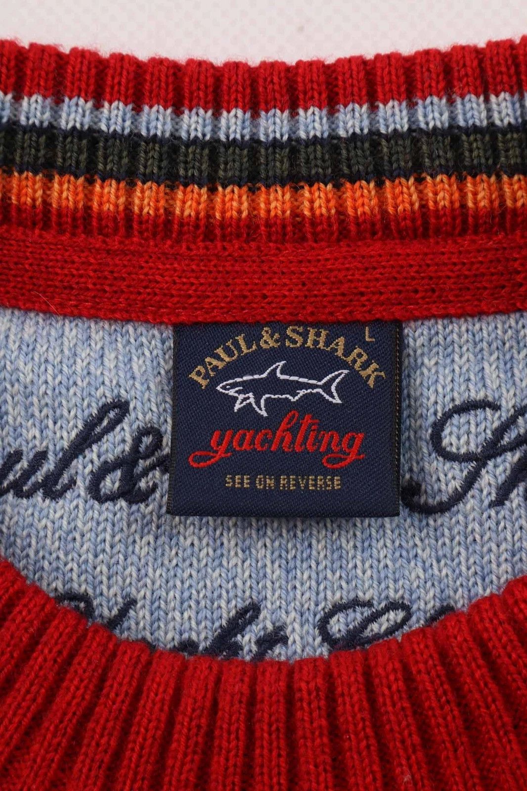 Paul & Shark Paul & Shark Yachting Red Pure New Wool Sweater Size L Size US L / EU 52-54 / 3 - 3 Thumbnail