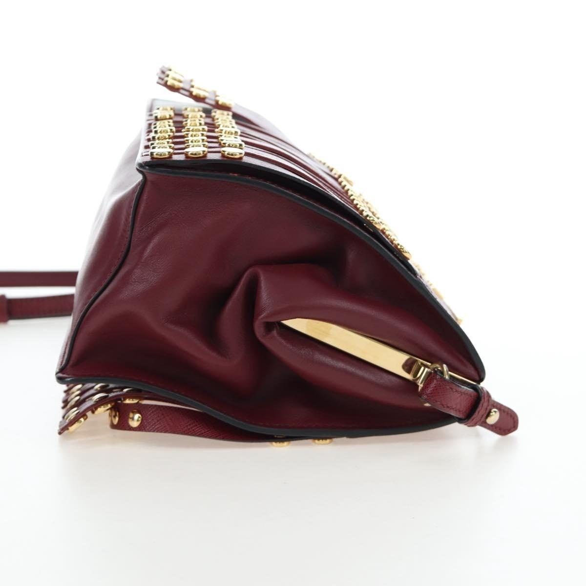 Prada Prada Saffiano Galleria Shoulder Bag Burgundy Size ONE SIZE - 5 Thumbnail