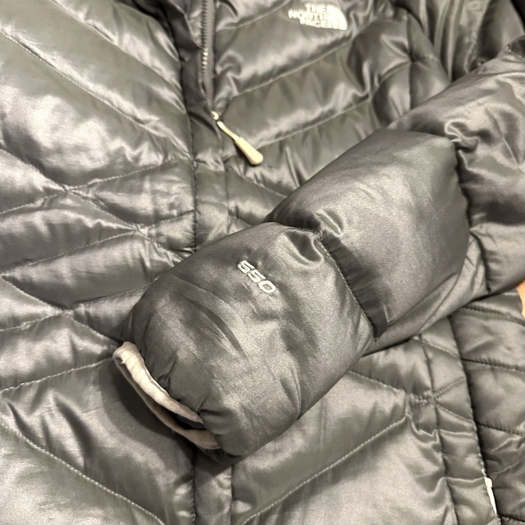 The North Face The North Face Womens Gray 550 Goose Down Puffer Jacket Small Size S / US 4 / IT 40 - 4 Thumbnail