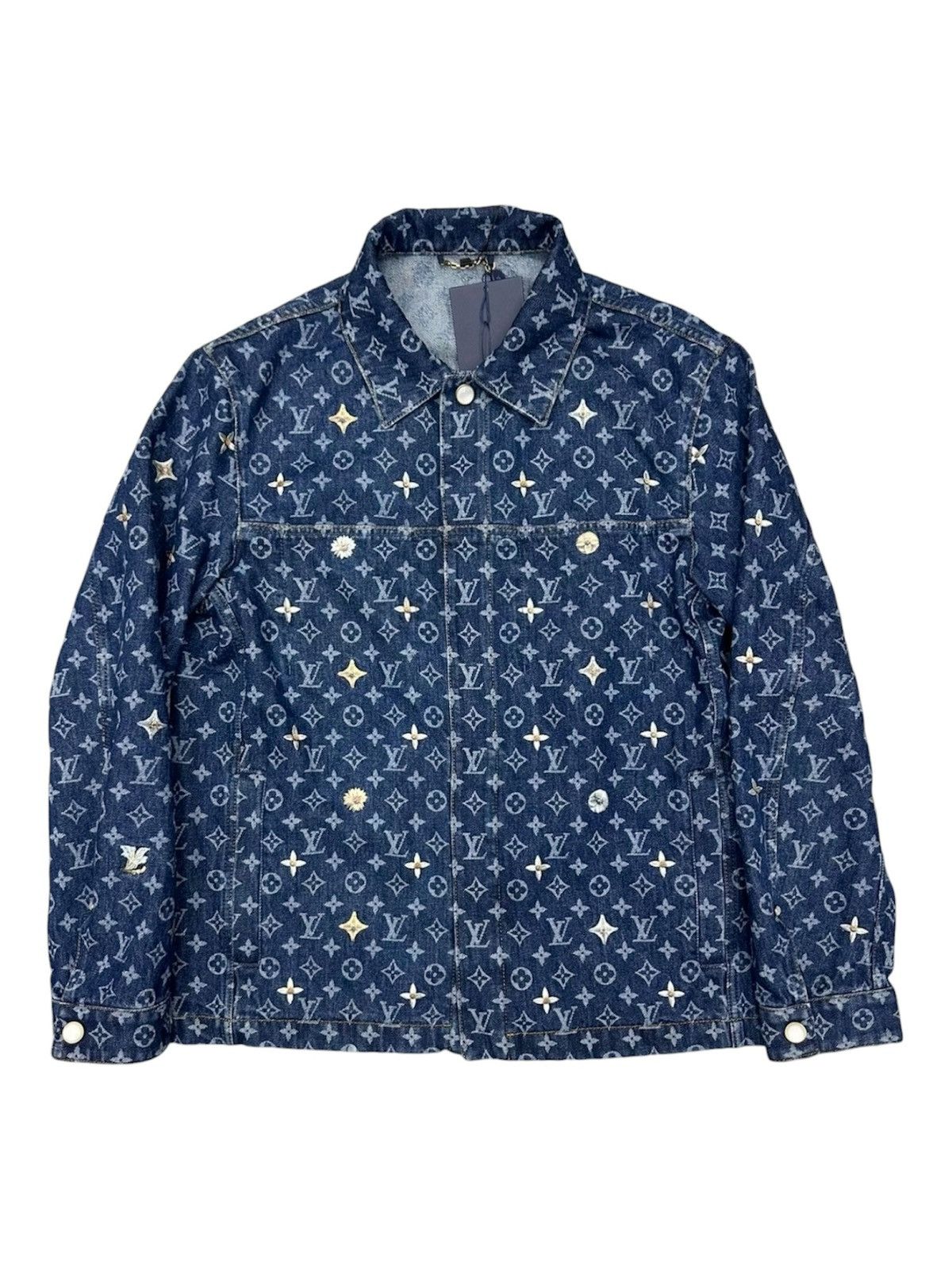 Louis Vuitton Louis Vuitton 48 Monogram Embroidered Denim Overshirt Jacket Size US M / EU 48-50 / 2 - 2 Thumbnail