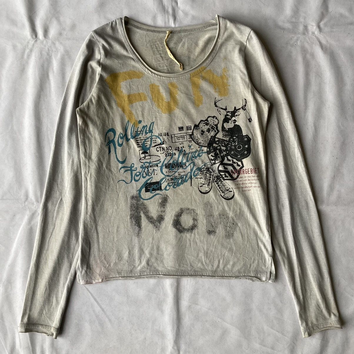 Beauty Beast × Hysteric Glamour × Japanese Brand Y2K Grunge Distressed Fun Now Abstract Long Sleeve Tees Size US M / EU 48-50 / 2 - 5 Thumbnail