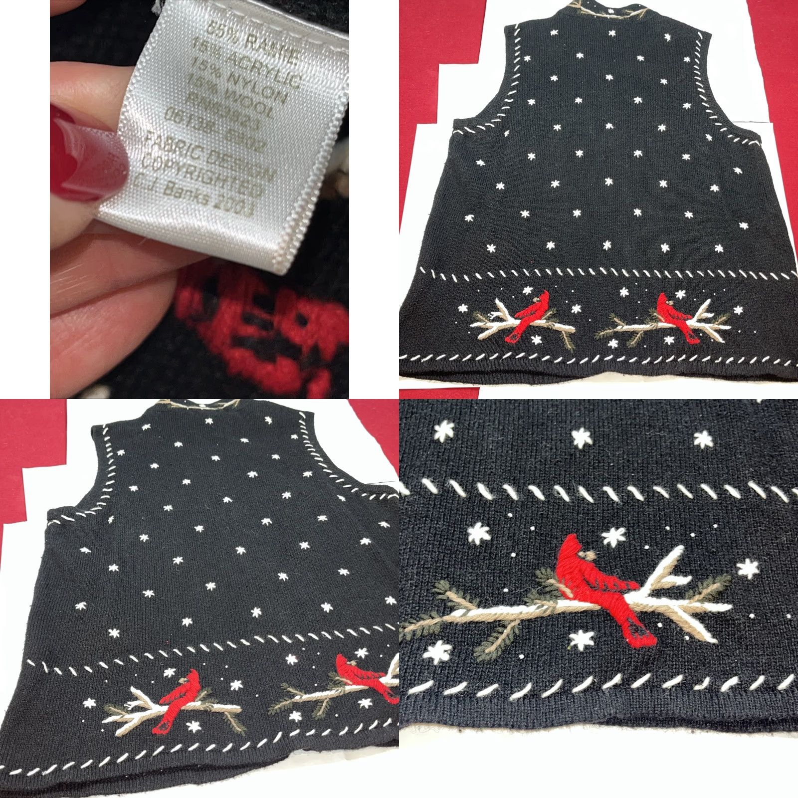 Vintage VINTAGE CJ Banks Black Red Cardinal Winter Snow Holiday Vest Women 1XL Zip Embroidery Christmas Birds Sweater Vest Women Plus Size 1XL Size XXL / US 16-18 / IT 52-54 - 9 Thumbnail