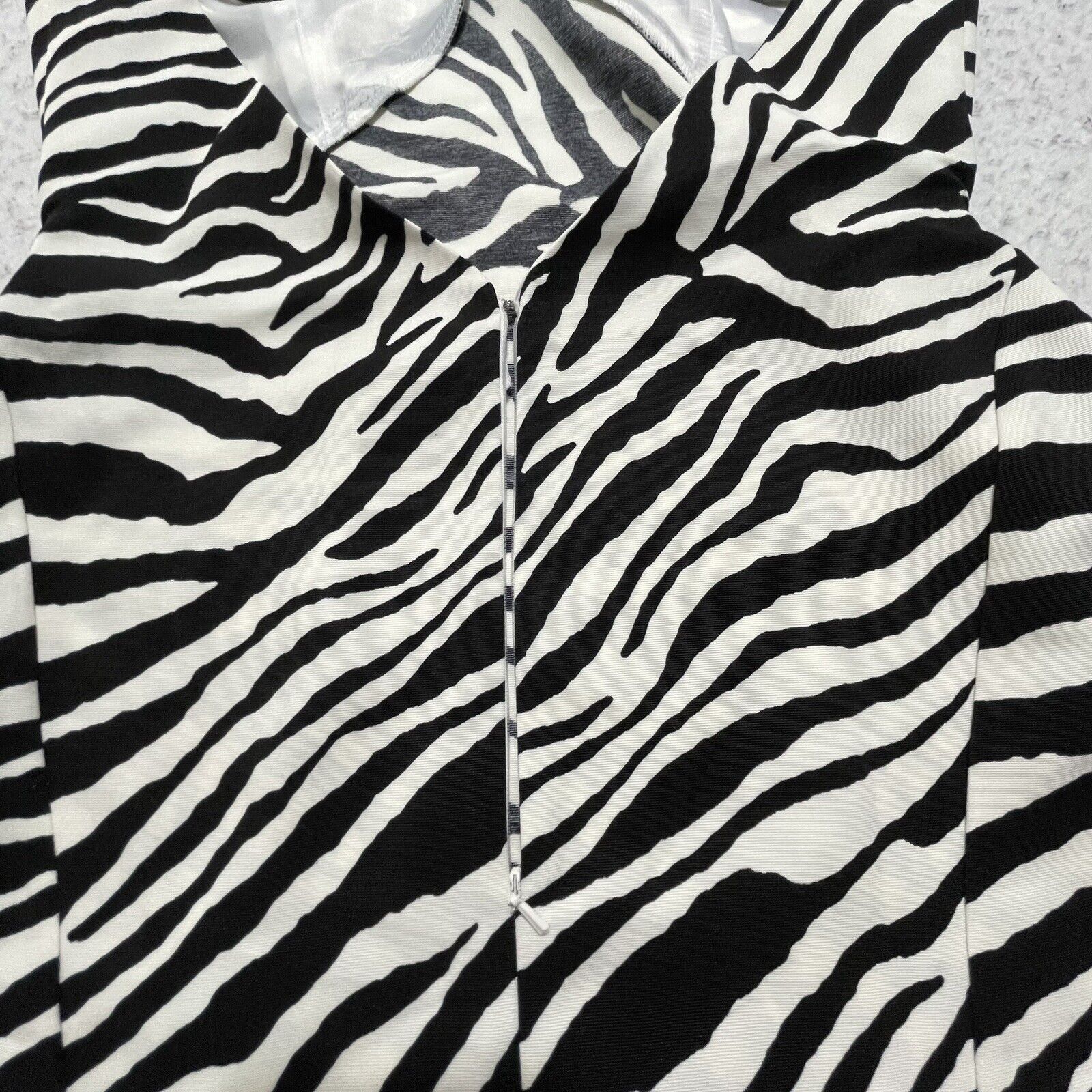 Asos ASOS Black White Zebra Structured Mini Dress Square Neck Size M / US 6-8 / IT 42-44 - 14 Thumbnail