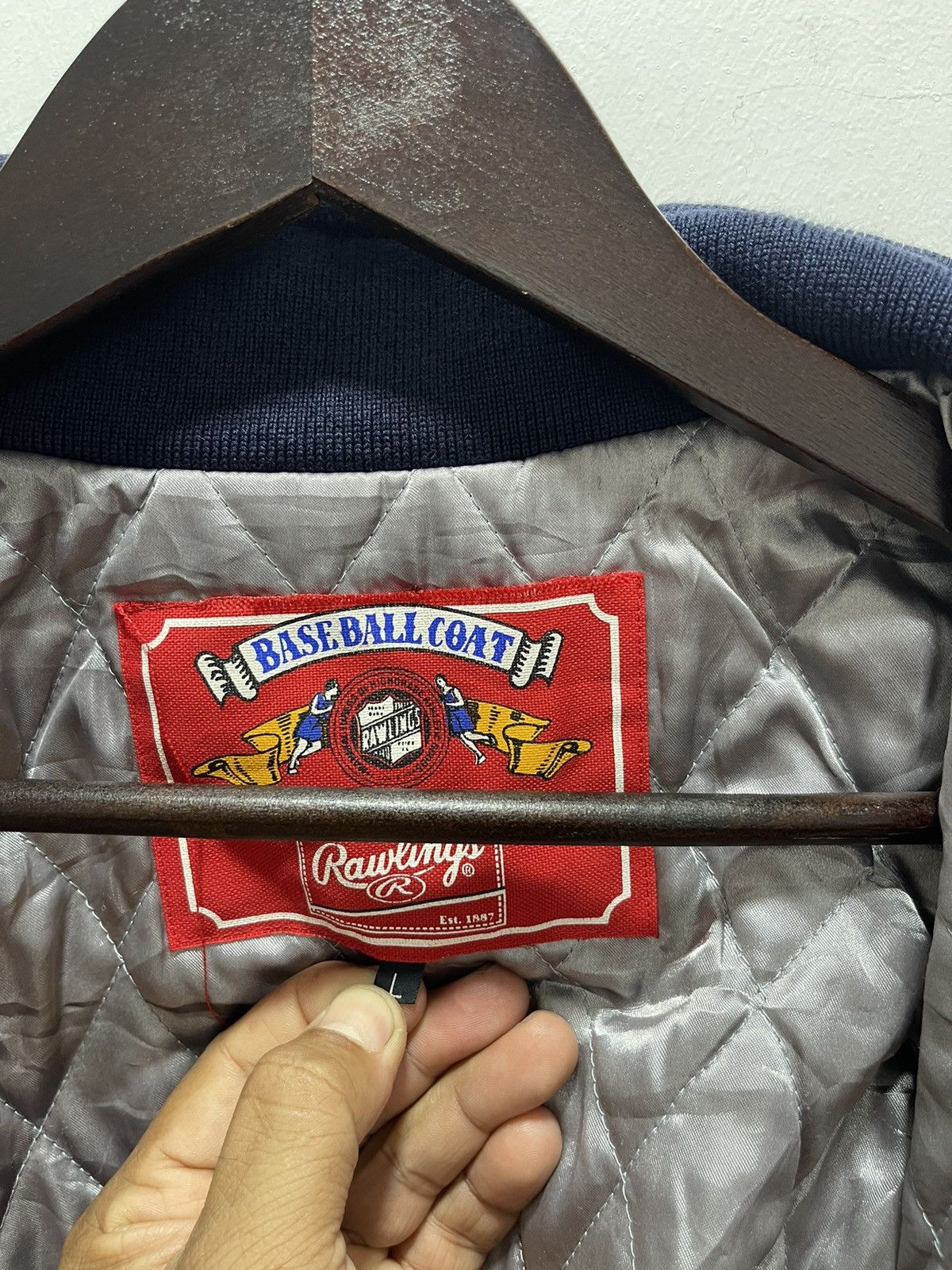 Vintage VINTAGE BASEBALL COAT RAWLING SATIN VARSITY JACKET Size US L / EU 52-54 / 3 - 11 Thumbnail