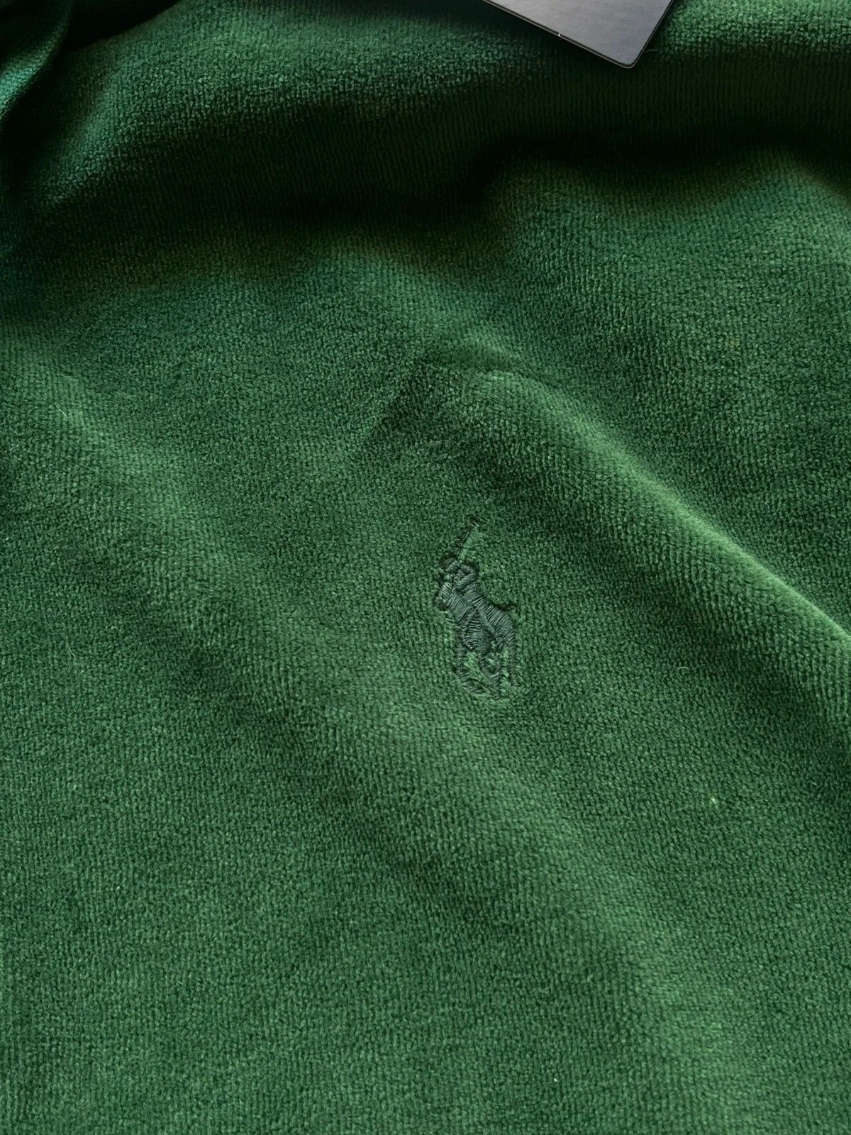 Polo Ralph Lauren Polo Ralph Lauren Zip Hoodie Sz L Velour Cotton Dark Green Size L / US 10 / IT 46 - 3 Thumbnail