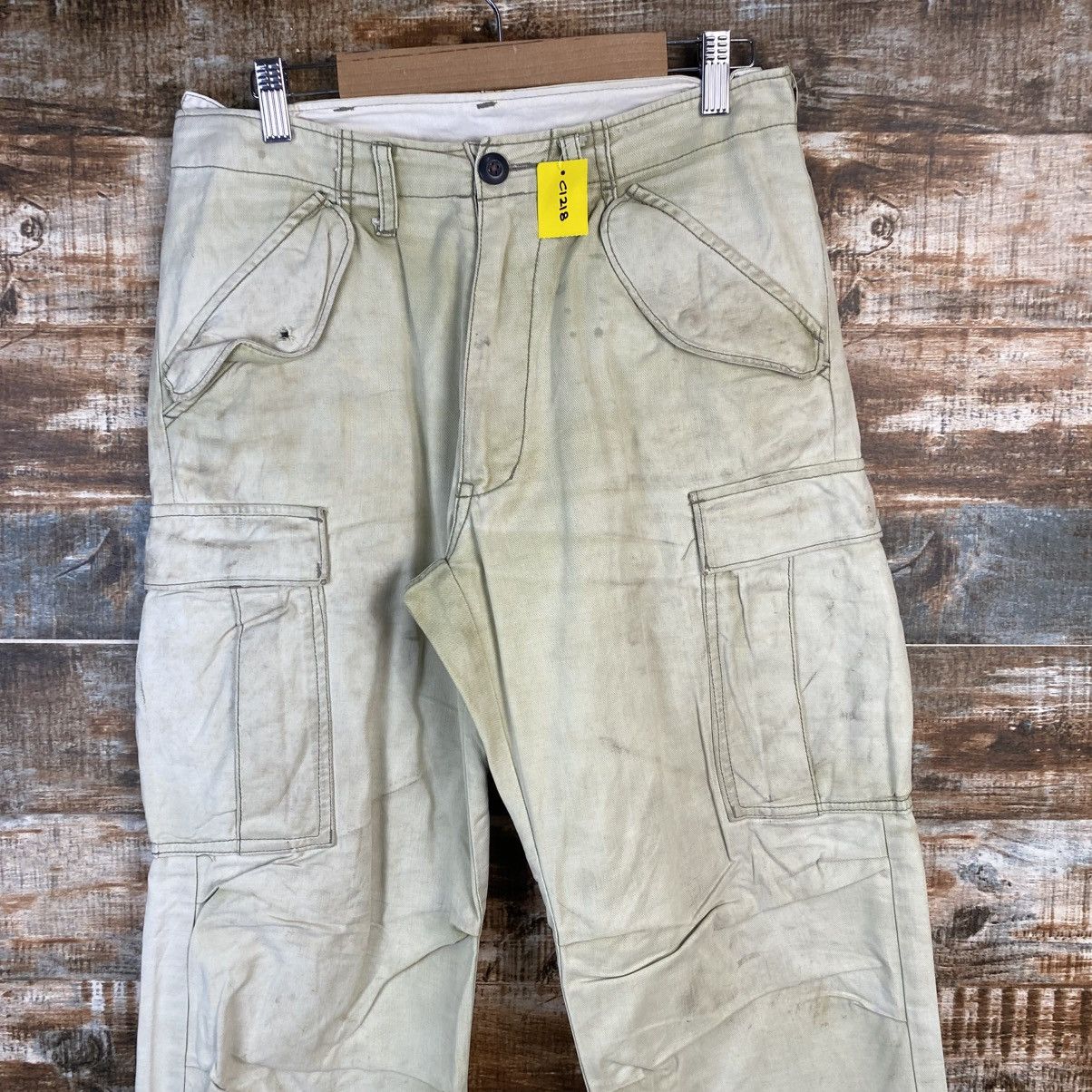 Japanese Brand DL Surplus White Cargo Multipocket Pants #C1218 Size US 29 - 4 Thumbnail