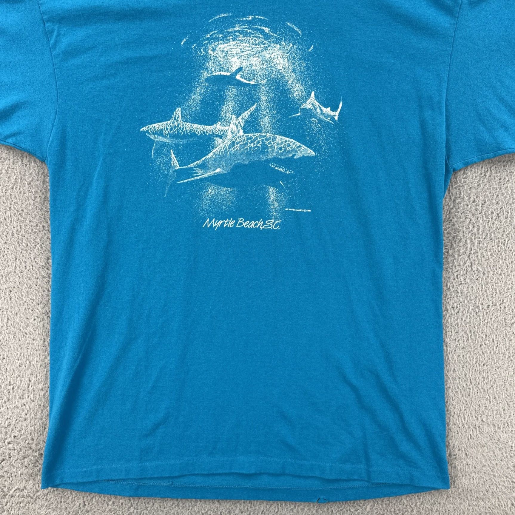 Hanes VINTAGE Hanes Shirt XL Blue Single Stitch Made In USA 1988 80s USA Animals Men Crew Neck Short Sleeve Size US XL / EU 56 / 4 - 4 Thumbnail