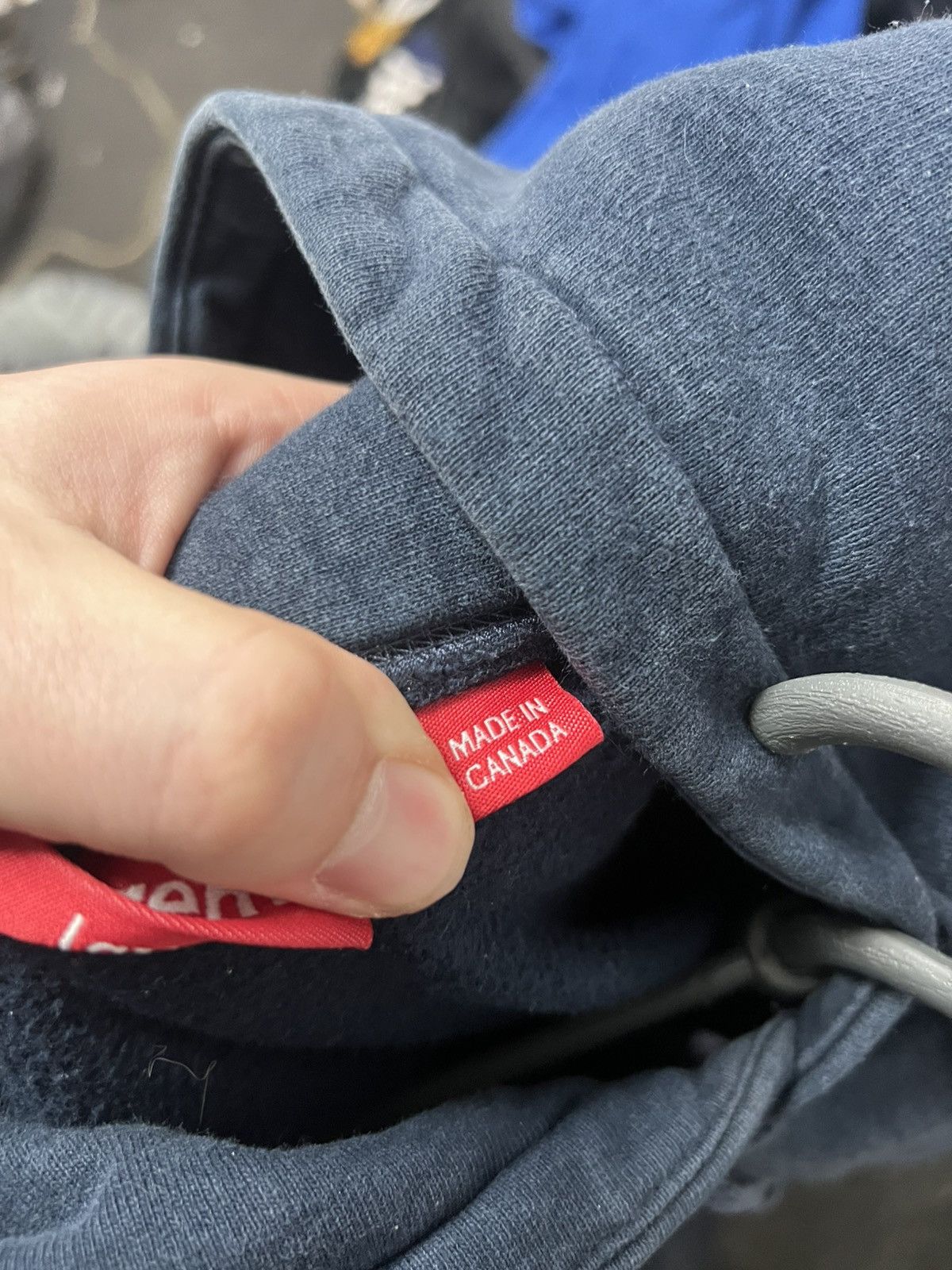 Supreme Supreme Zip Hoodie Big Logo Navy Blue Mens Size L Size US L / EU 52-54 / 3 - 6 Thumbnail