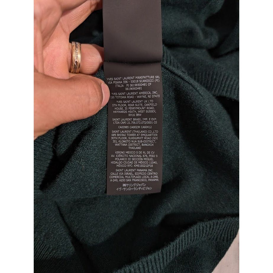 Saint Laurent Paris o1rshd1 Sweater Cachemire in Vert Fonce Size US XXL / EU 58 / 5 - 15 Thumbnail