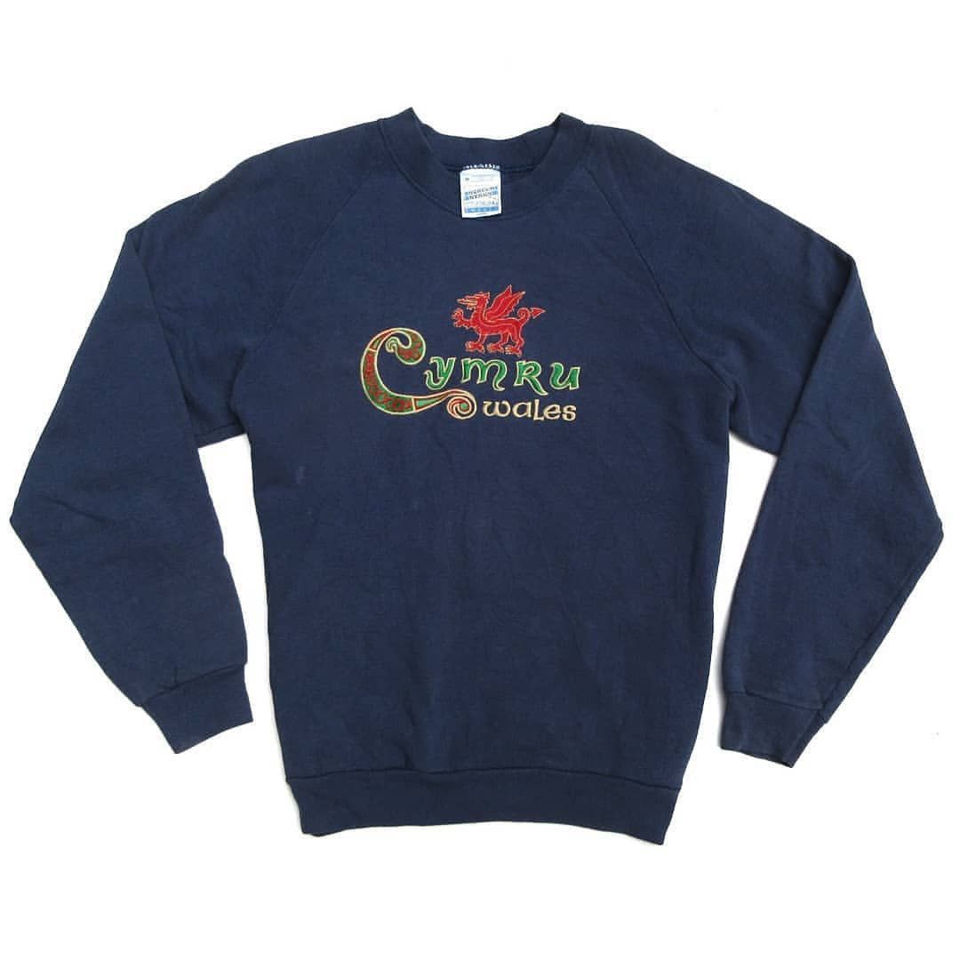Band Tees × Vintage Vintage sweatshirt screen stars Wales Cymru Sweater navy blu Size US M / EU 48-50 / 2 - 1 Thumbnail
