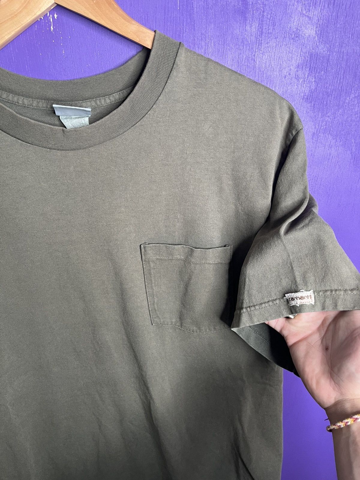 Carhartt × Vintage Vintage 90s Carhartt essential sleeve logo pocket tee Size US L / EU 52-54 / 3 - 3 Thumbnail