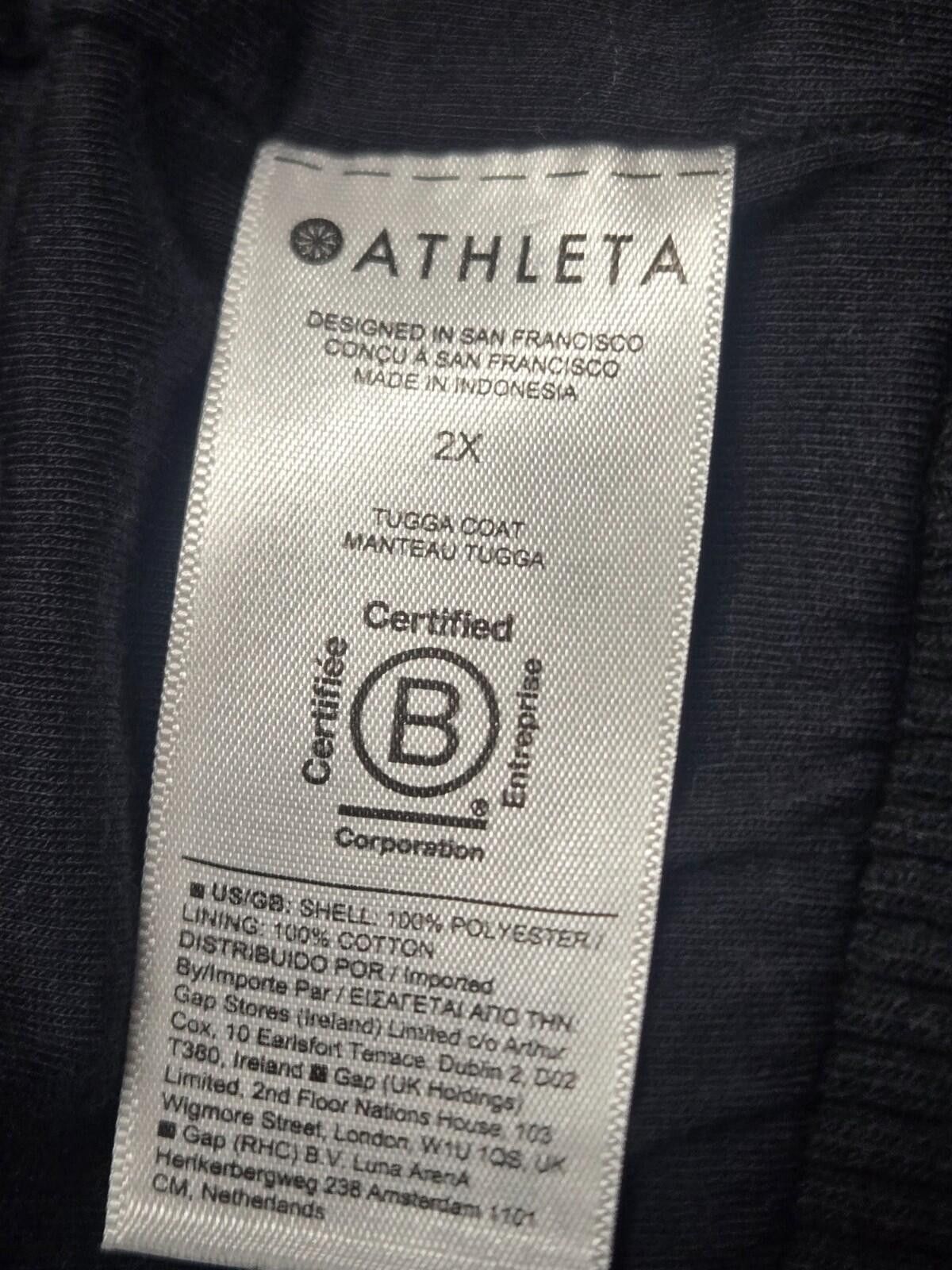 Other Athleta 2X WMS Tugga Sherpa Coat Black Cozy Full Zipper Size XXL / US 16-18 / IT 52-54 - 8 Thumbnail
