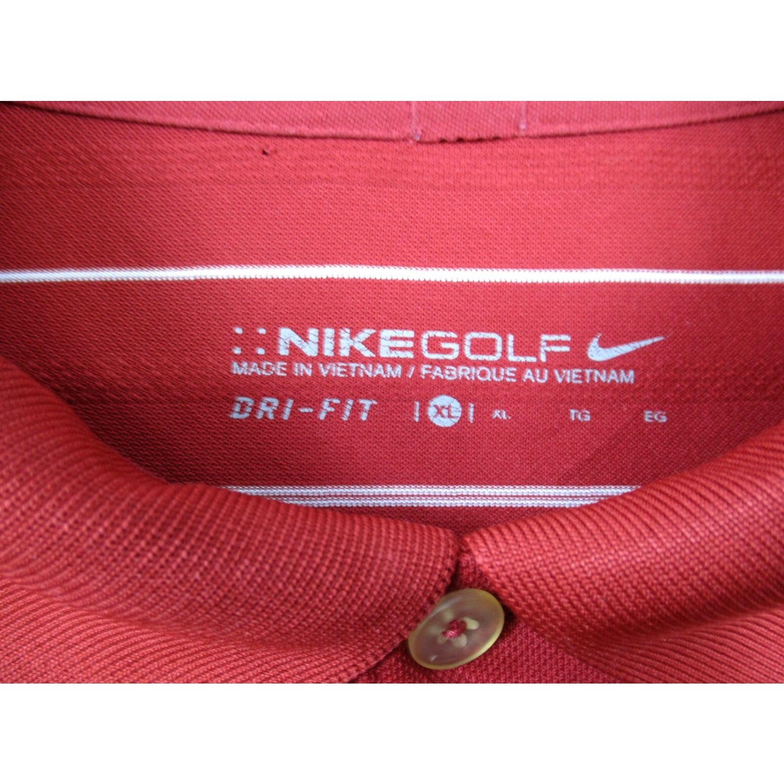 Nike Nike Golf Polo Shirt XL Mens Dri-Fit Red White Stripe Short Sleeve Size US XL / EU 56 / 4 - 2 Thumbnail
