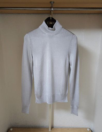 Tom Ford o1sm1stk0824 Pure Silk Mockneck Sweater in Grey Size US L / EU 52-54 / 3 - 1 Thumbnail