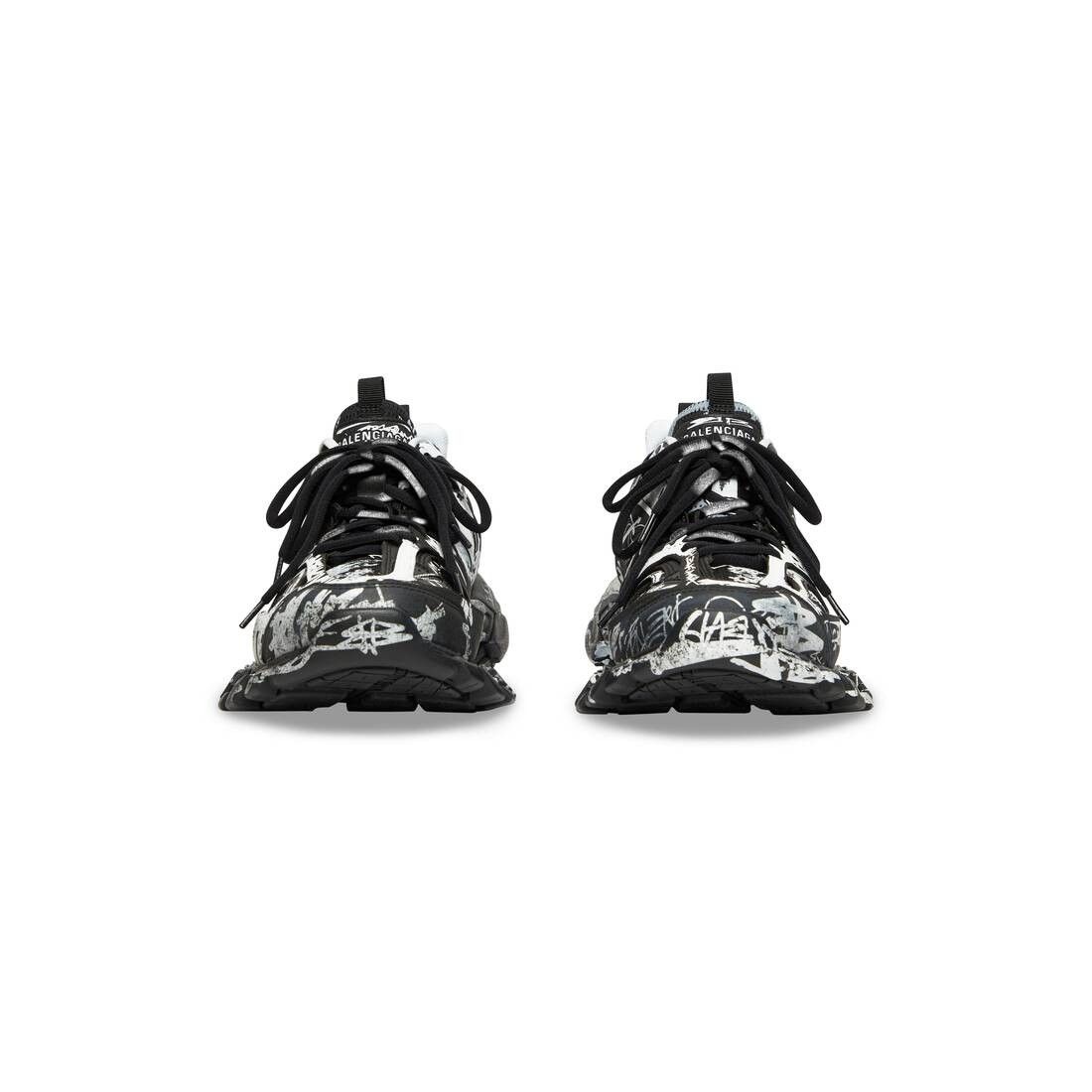 Balenciaga o1tr1nto0825 Track Graffiti Sneakers in Black/White Size US 12 / EU 45 - 3 Thumbnail