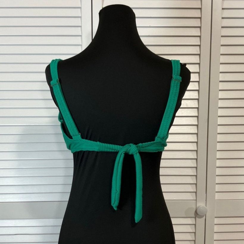 Other Vibrant Green Ribbed Demi Underwire Swimwear Bikini Top L Size L / US 10 / IT 46 - 2 Thumbnail