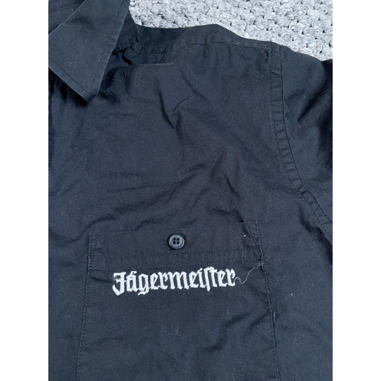 Vintage Jagermeister Embroidered Short Sleeve Shirt Adult Large Black Cotton Button-Up Mens Size US L / EU 52-54 / 3 - 4 Thumbnail