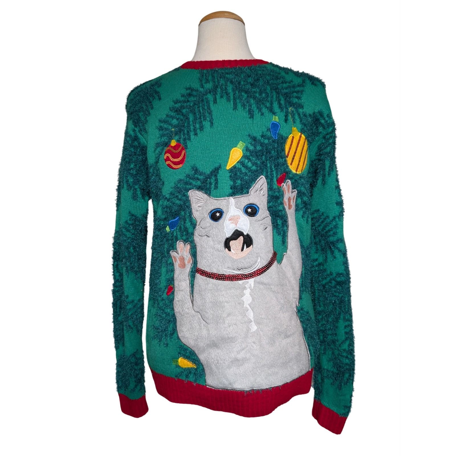 Unknown London Blizzard Bay Crazy Cat Lovers Ugly Holiday Christmas Sweater Size US M / EU 48-50 / 2 - 1 Thumbnail
