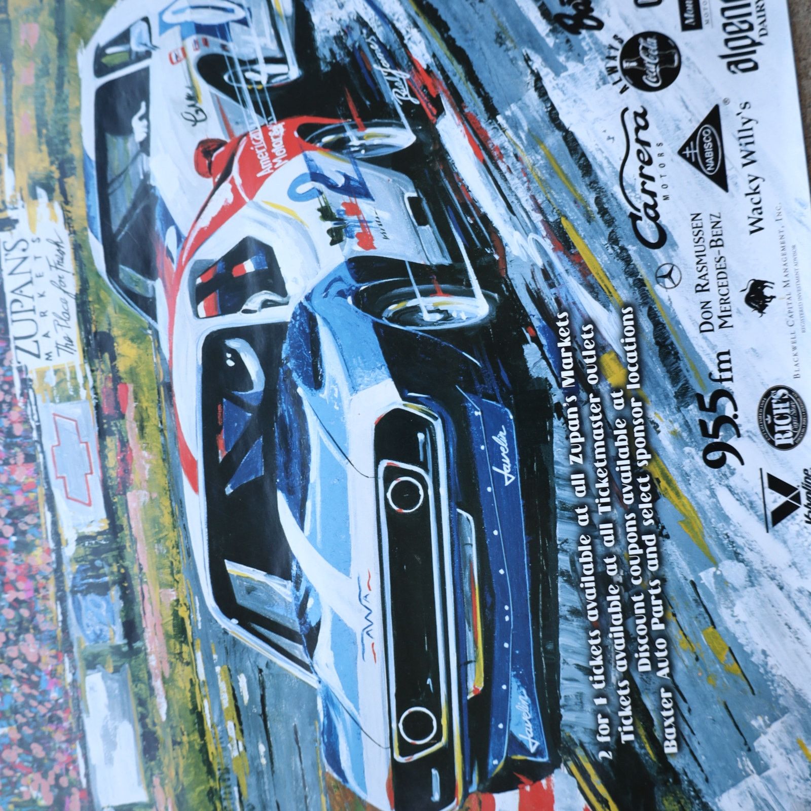 Vintage Vintage 1998 Zupan's Markets Historic Racing Poster 18"x24" Size ONE SIZE - 3 Thumbnail