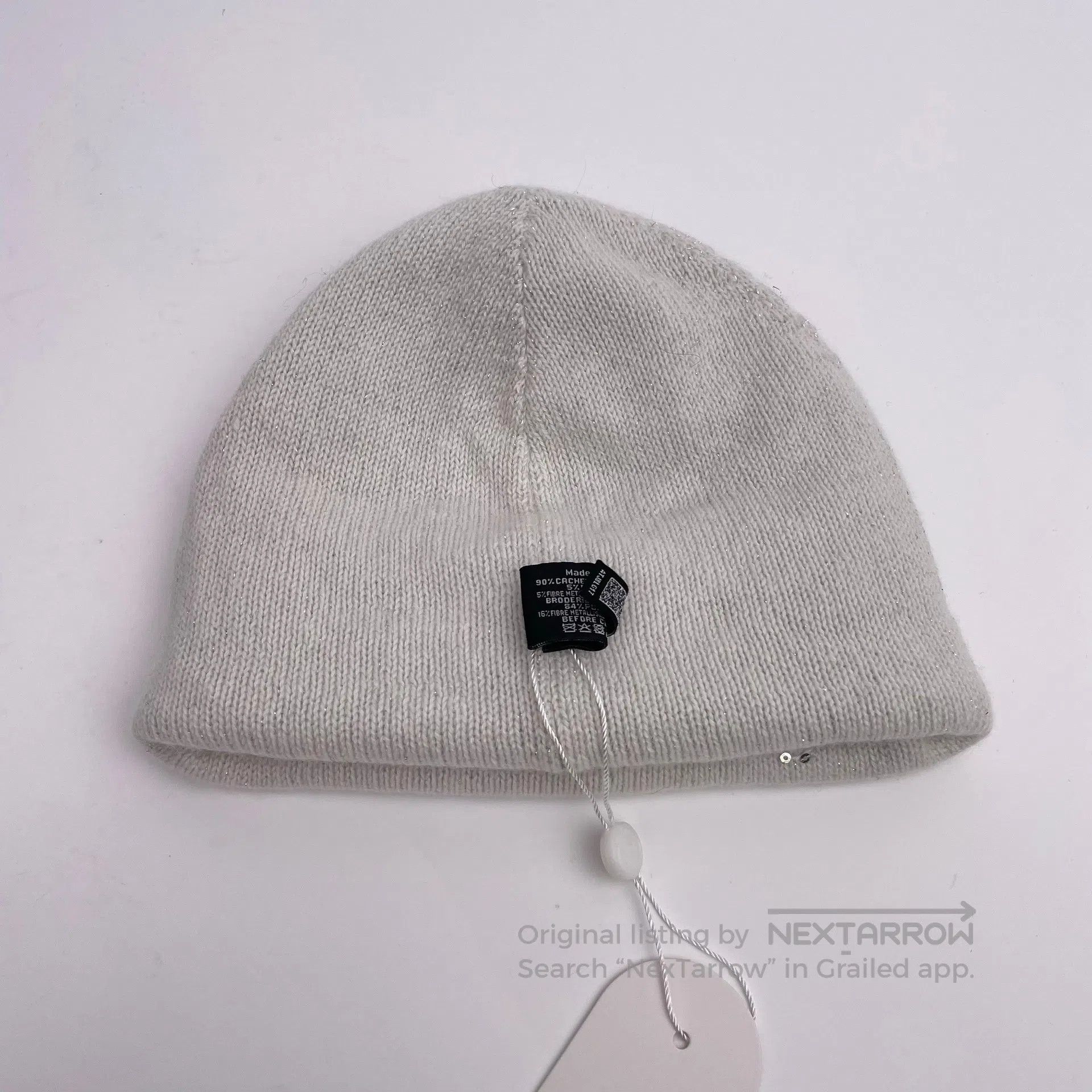 Chanel Chanel White Sequin Embroidered Letter Cold Hat| Size ONE SIZE - 4 Thumbnail