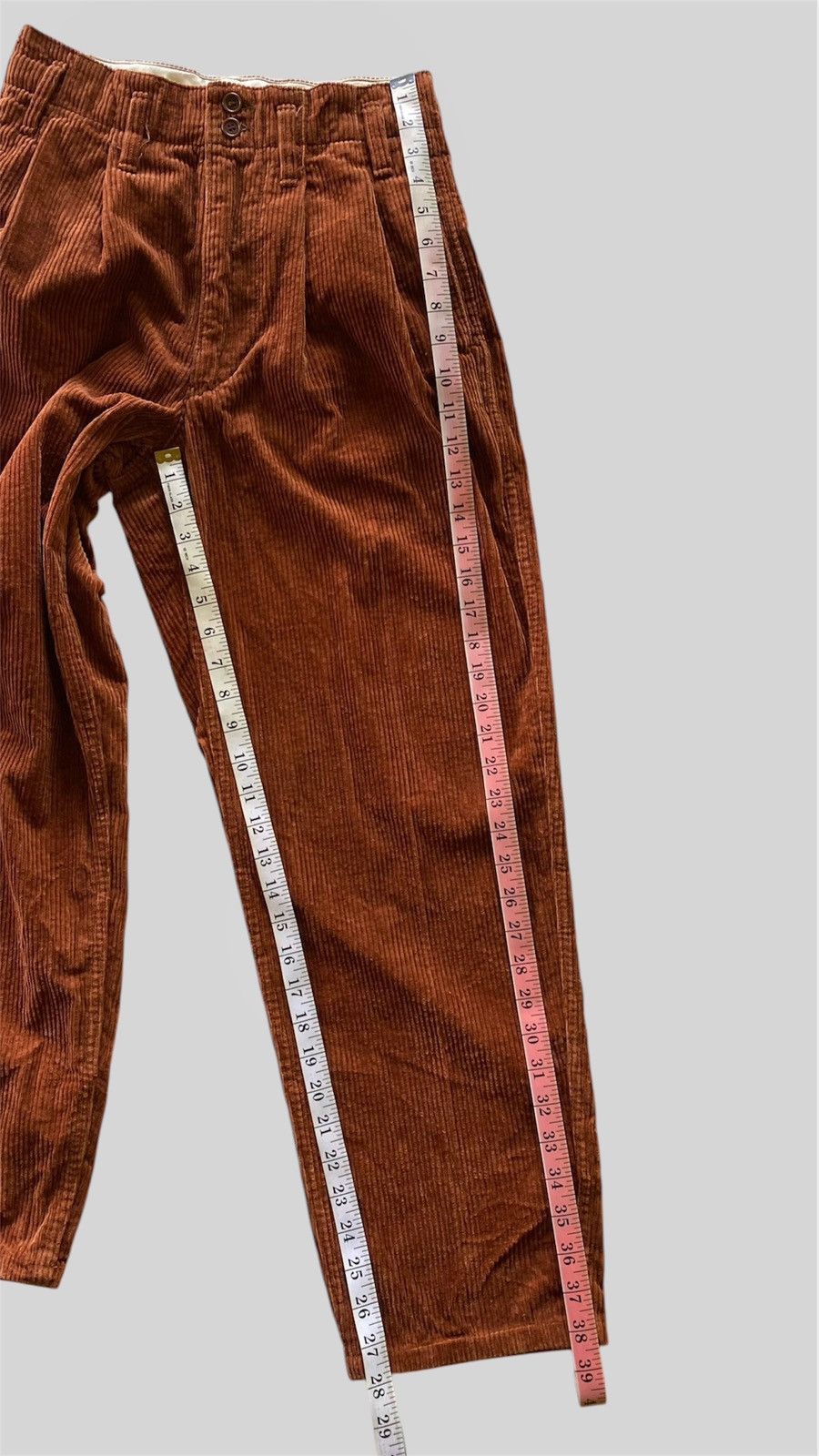 Nigel Cabourn Vintage Nigel Cabourn Rust Brown Corduroy Pants Size 26" / US 2 / IT 38 - 7 Thumbnail