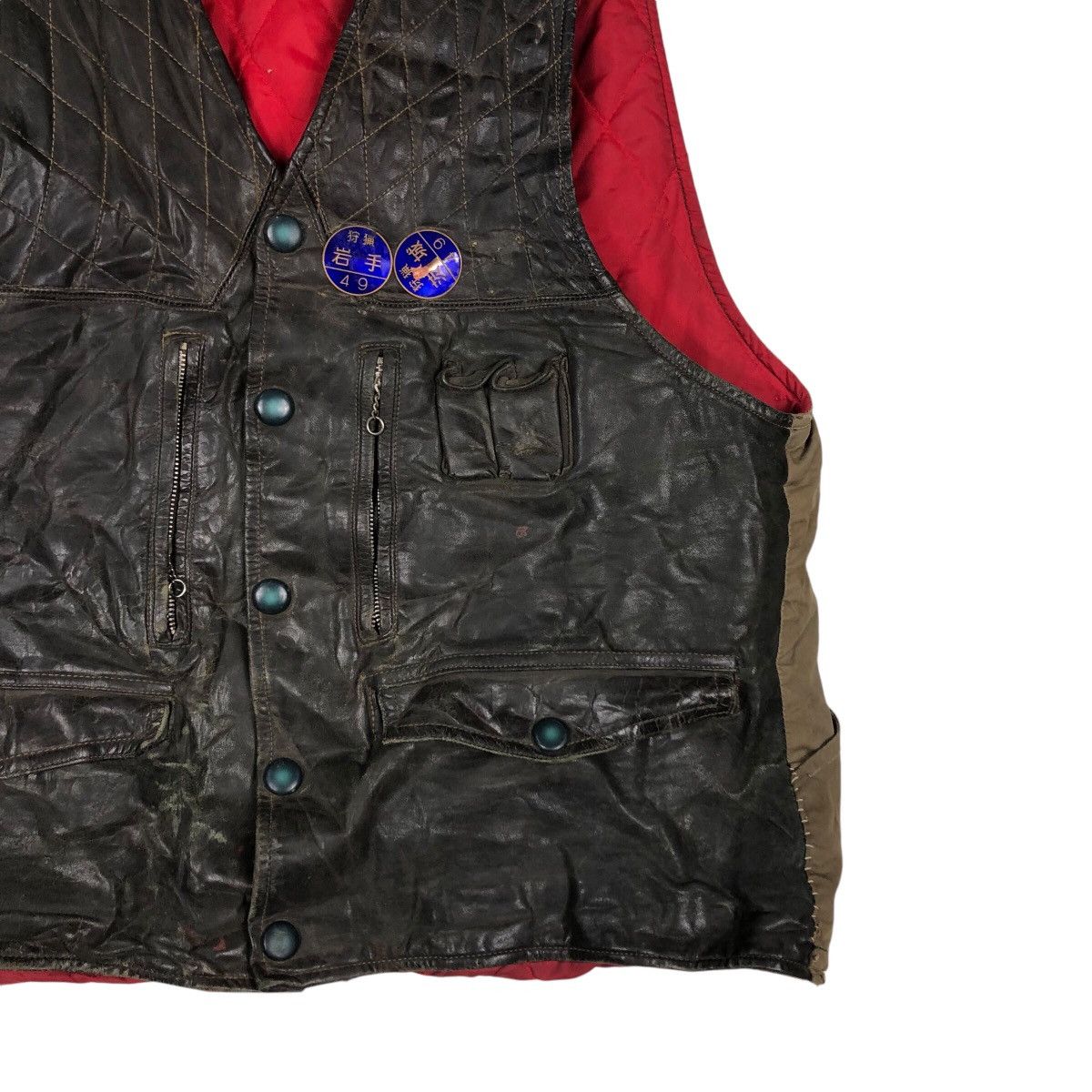 Japanese Brand 📌Skd Brand Bird Fashion Leather Biker Vest Multi Pocket Size US M / EU 48-50 / 2 - 6 Thumbnail